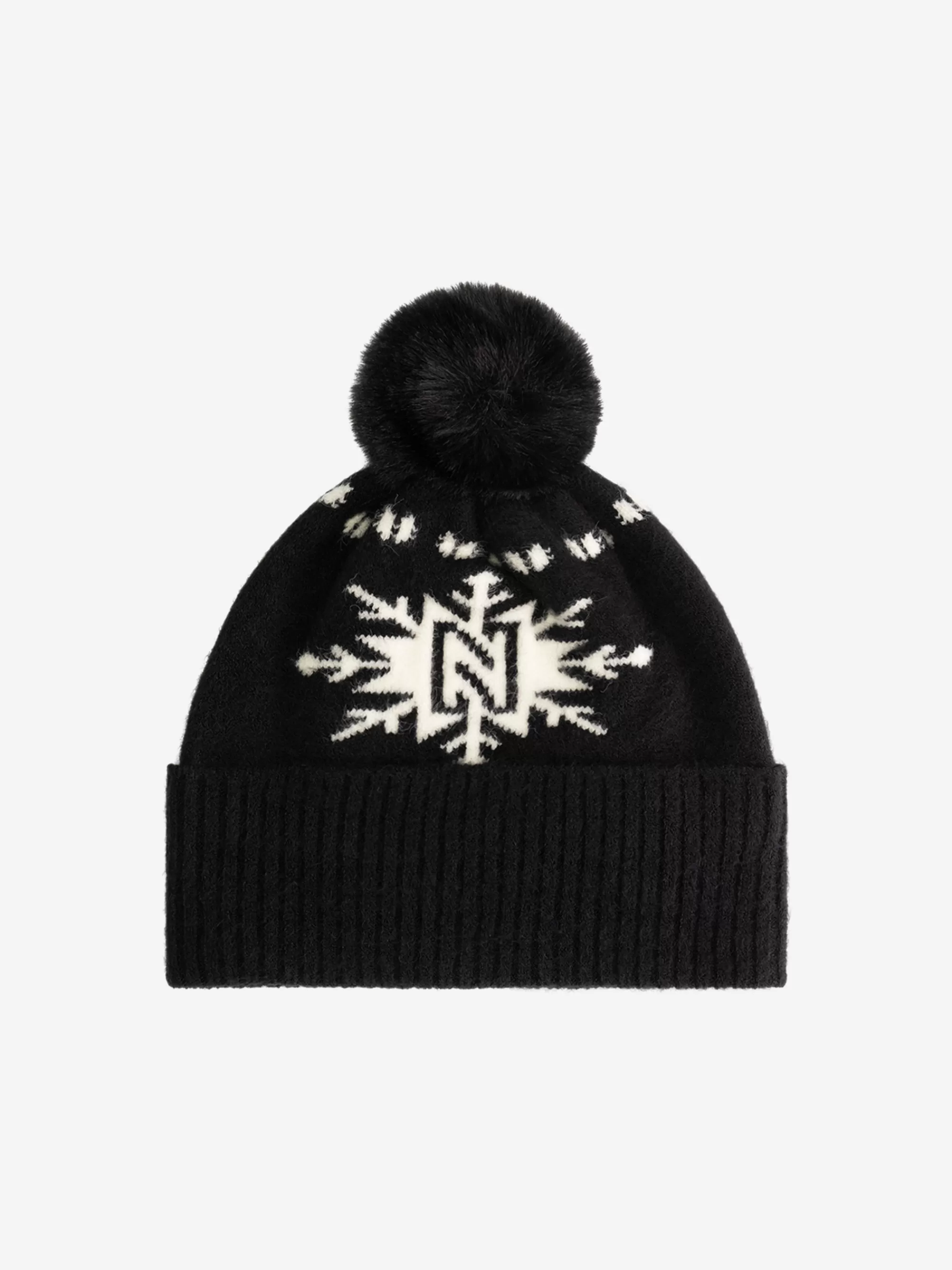 Women FIFTH HOUSE Skiwear | All Accessories-Beanie with N-logo and fluffy pompon