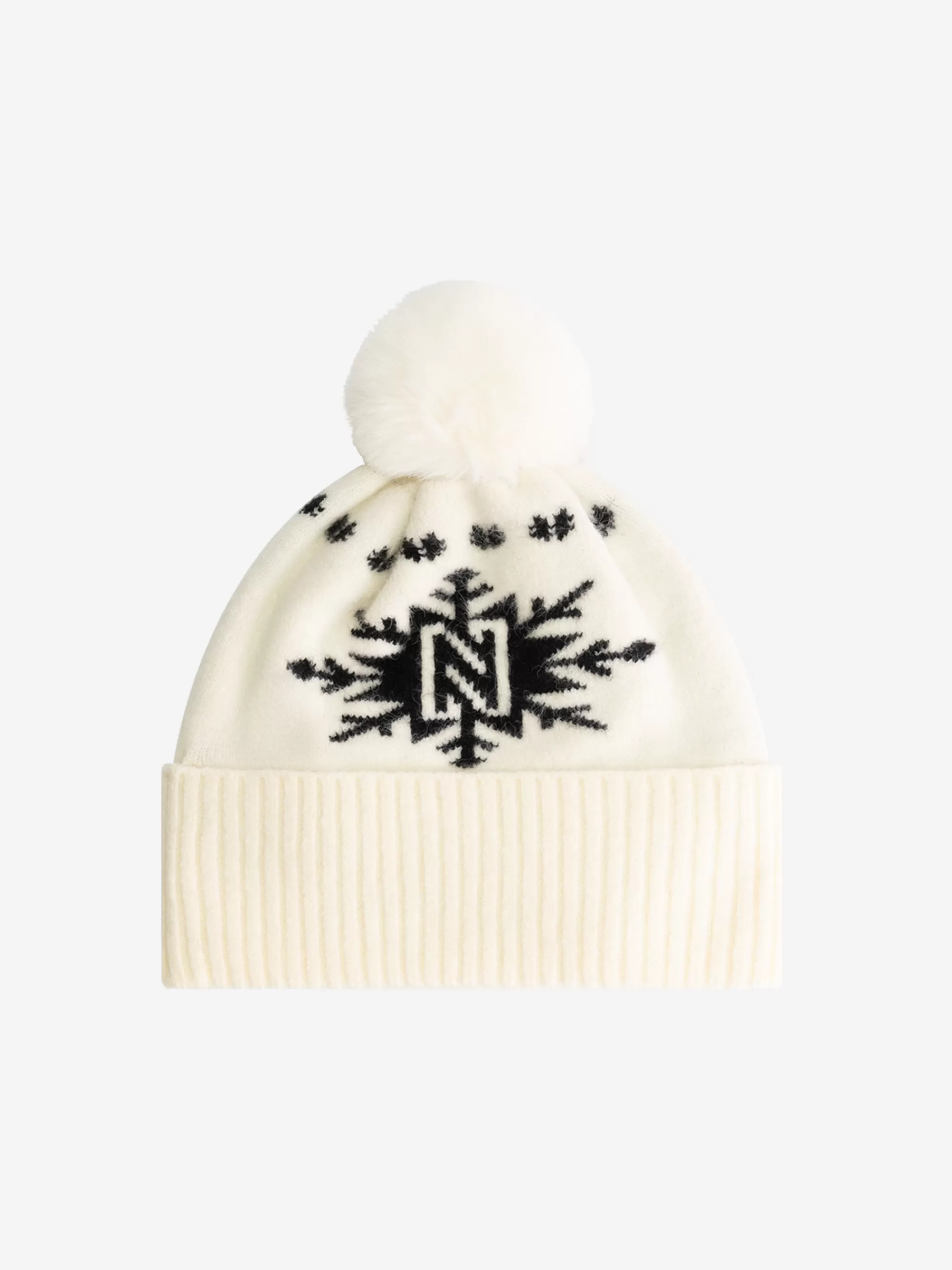 Women FIFTH HOUSE Skiwear | All Accessories-Beanie with N-logo and fluffy pompon