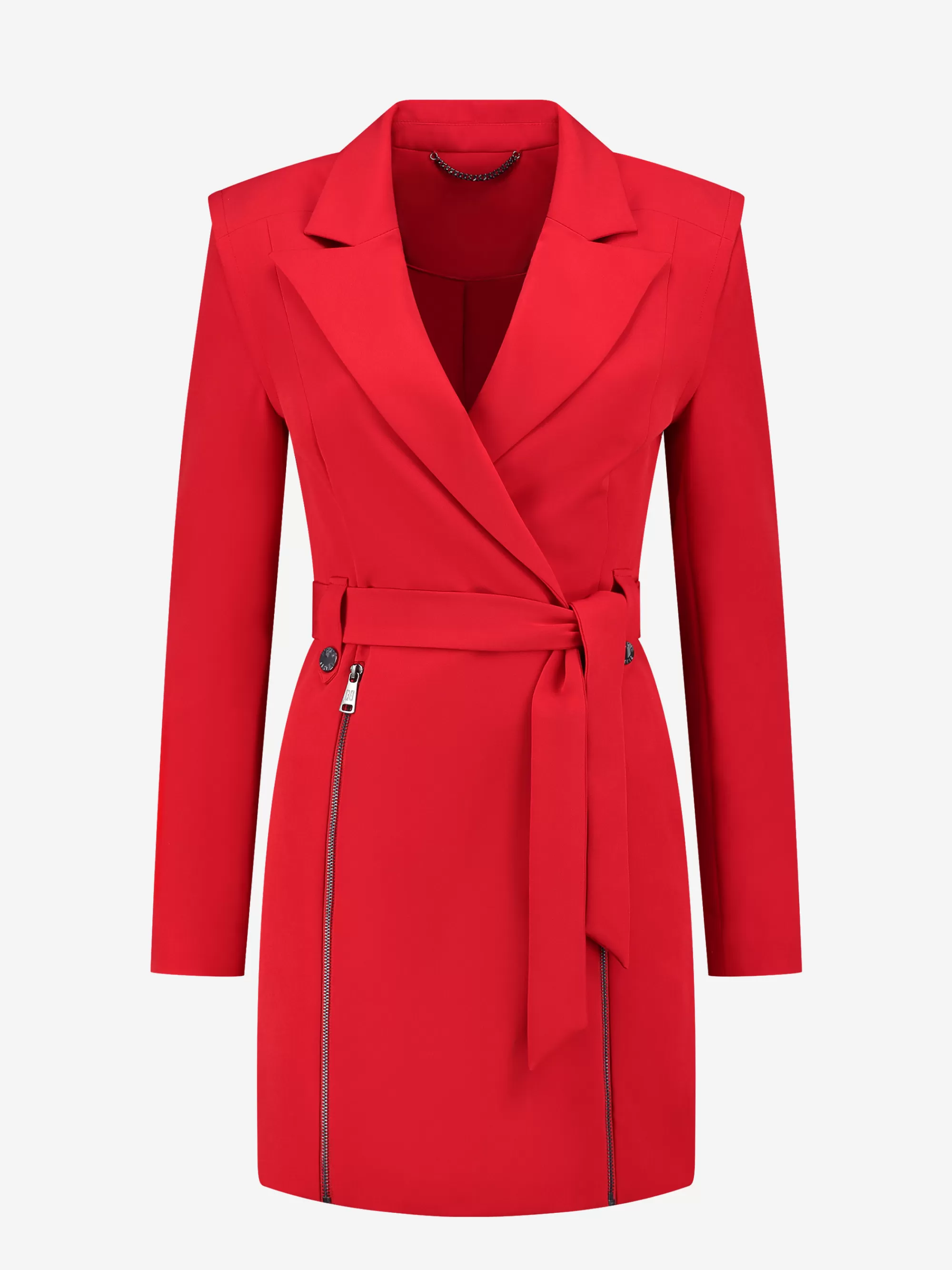 Women FIFTH HOUSE Dresses-Blazer dress with zippers and tie belt