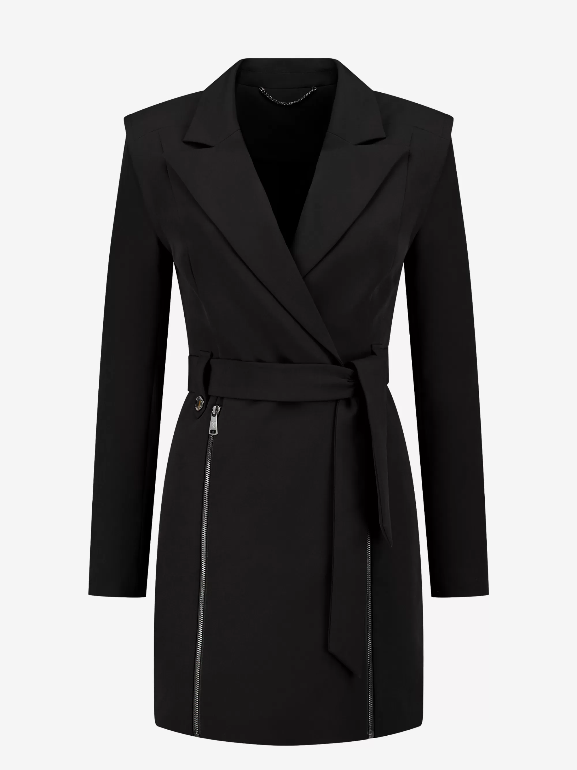 Women FIFTH HOUSE Dresses-Blazer dress with zippers and tie belt