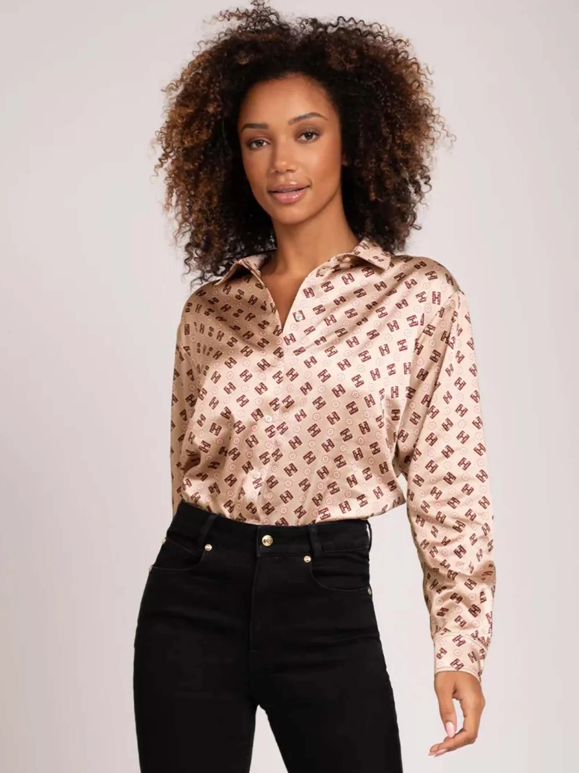 Women FIFTH HOUSE Shirts & Blouses-Blouse with FH pattern