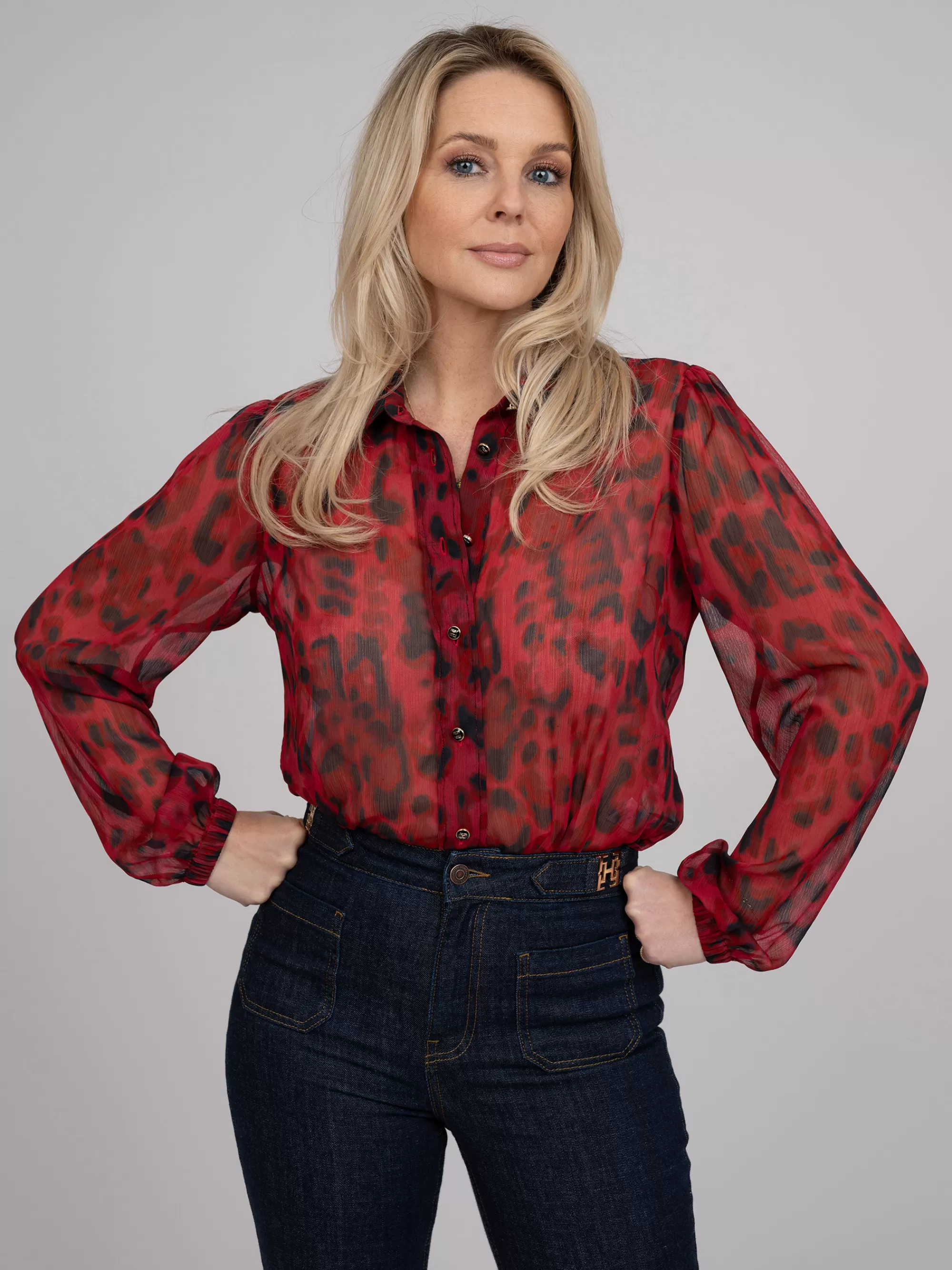 Women FIFTH HOUSE Shirts & Blouses-Blouse with leopard print