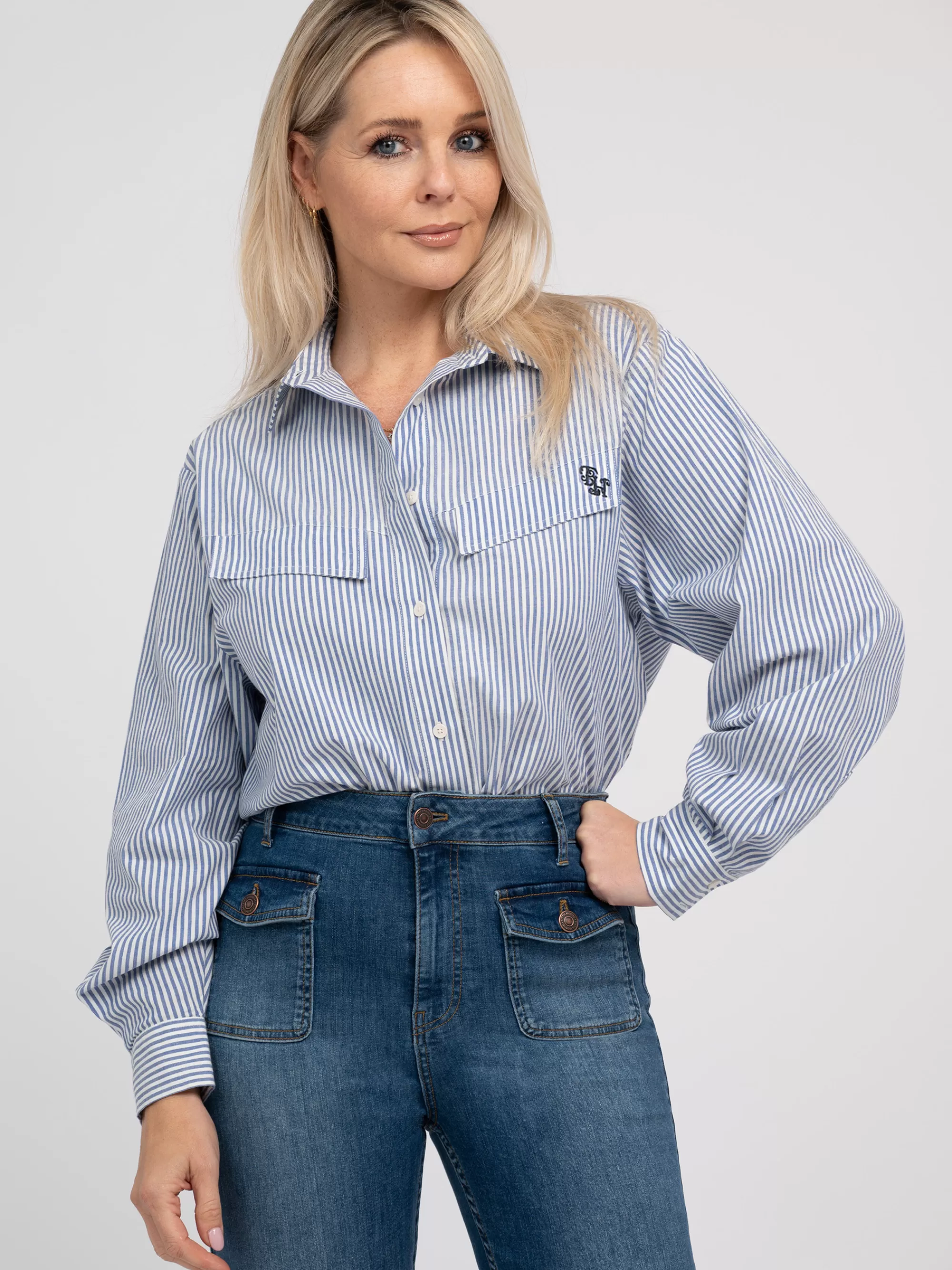 Women FIFTH HOUSE Shirts & Blouses-Blouse with stripes