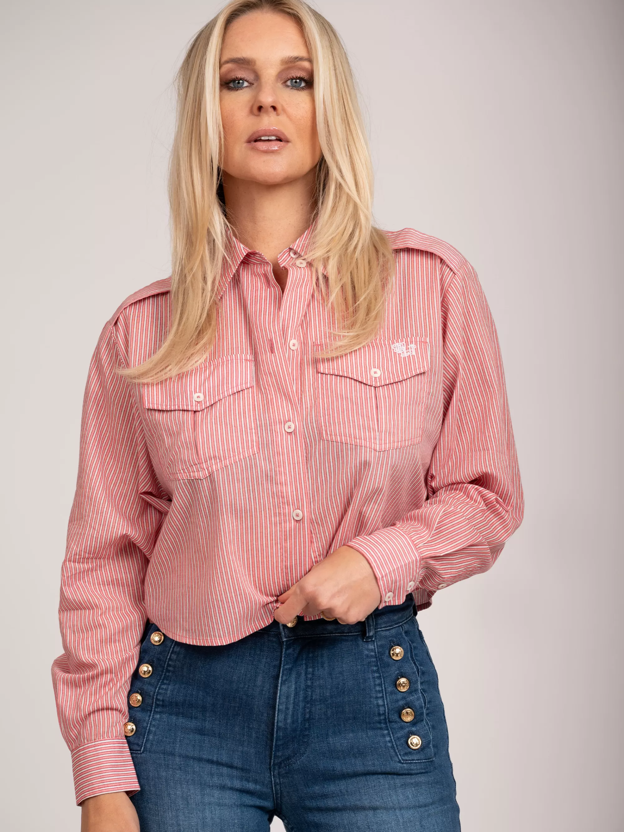 Women FIFTH HOUSE Shirts & Blouses-Blouse with stripes