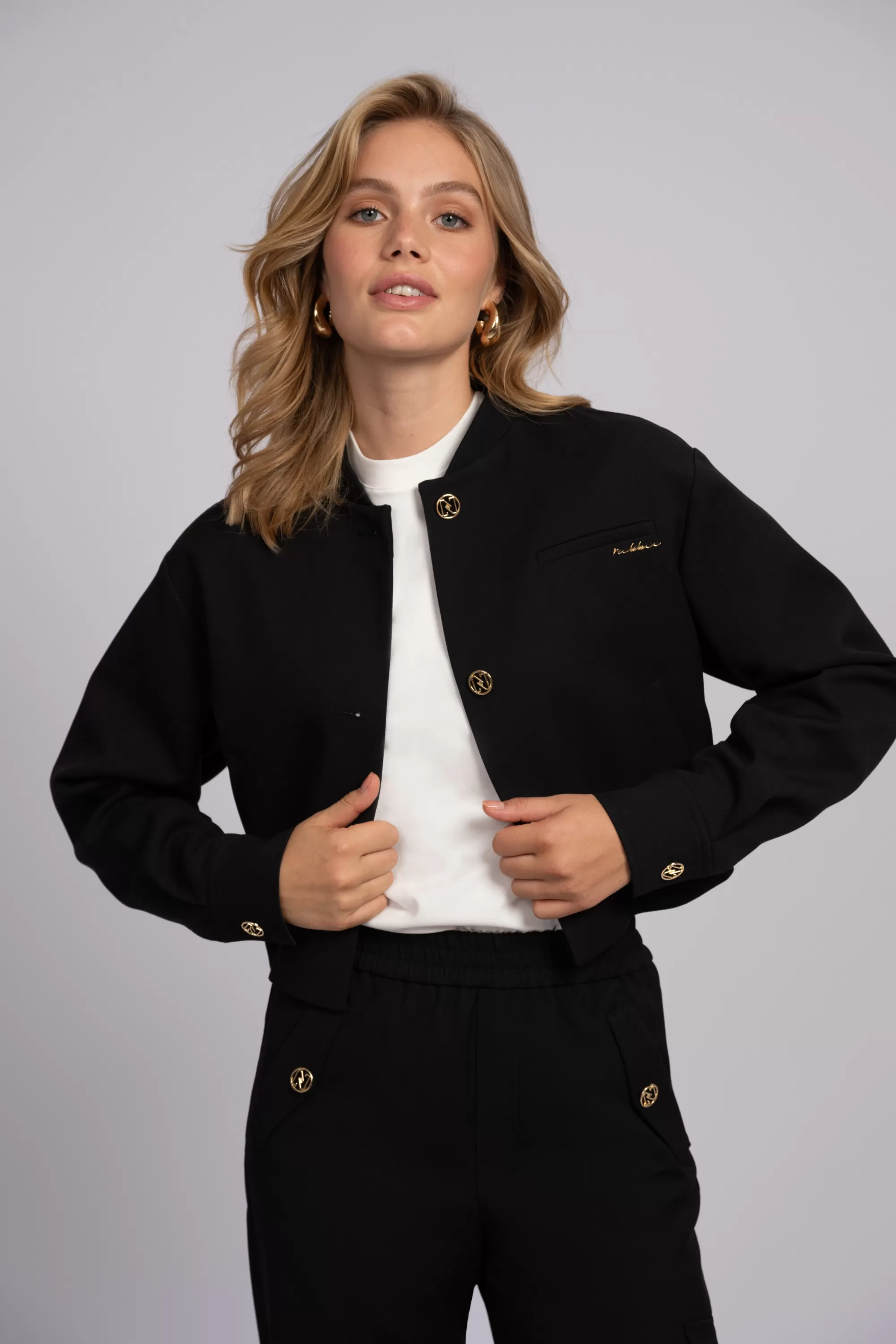 Women FIFTH HOUSE Coats & Jackets-Boxy fit jacket with N-buttons