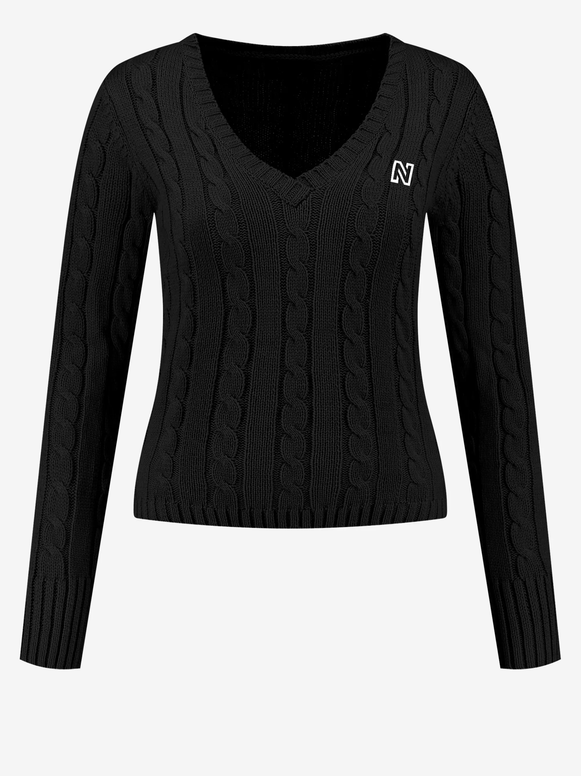 Women FIFTH HOUSE Sweaters & Cardigans-Cable knit sweater with N-logo