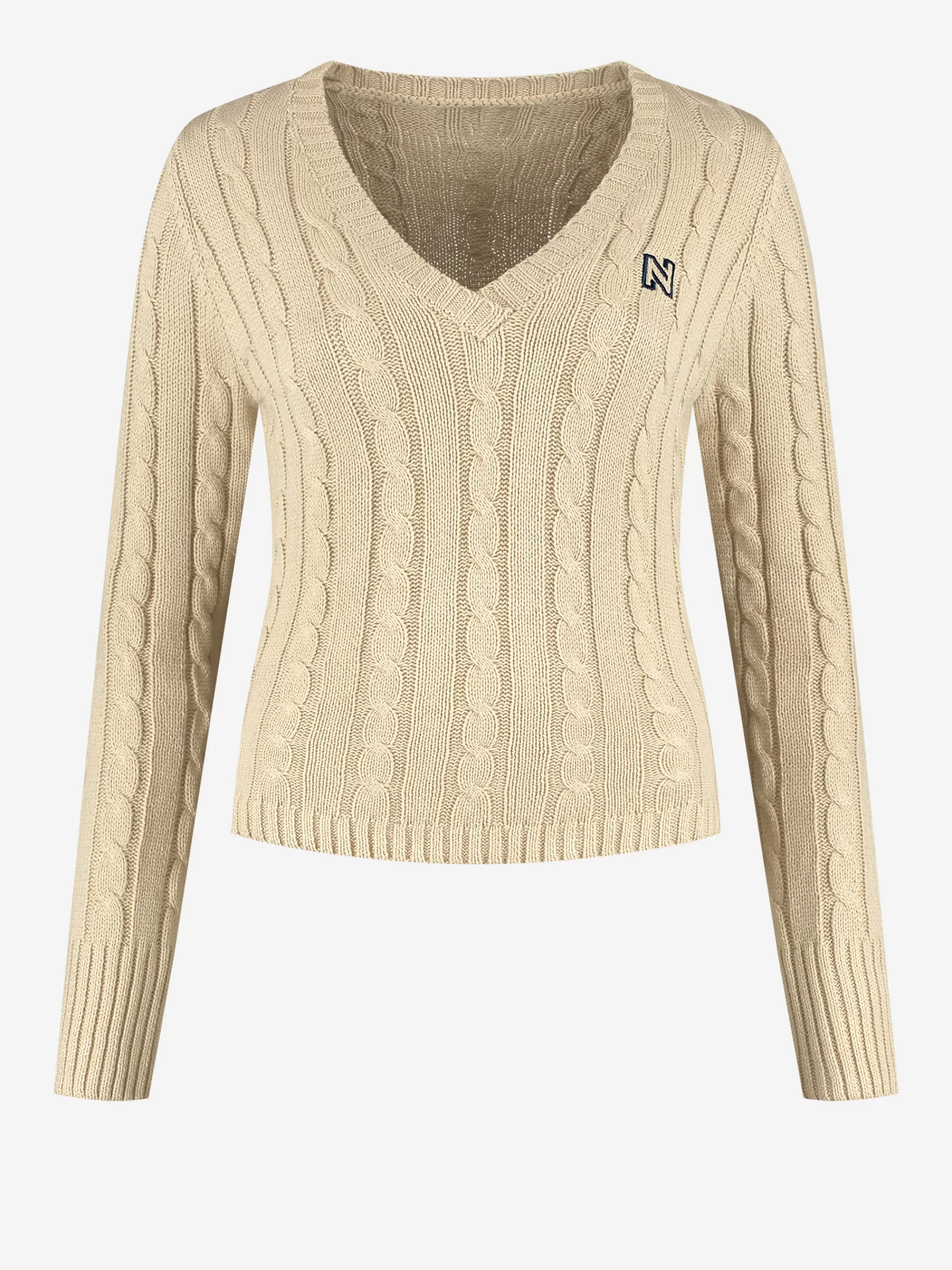 Women FIFTH HOUSE Sweaters & Cardigans-Cable knit sweater with N-logo