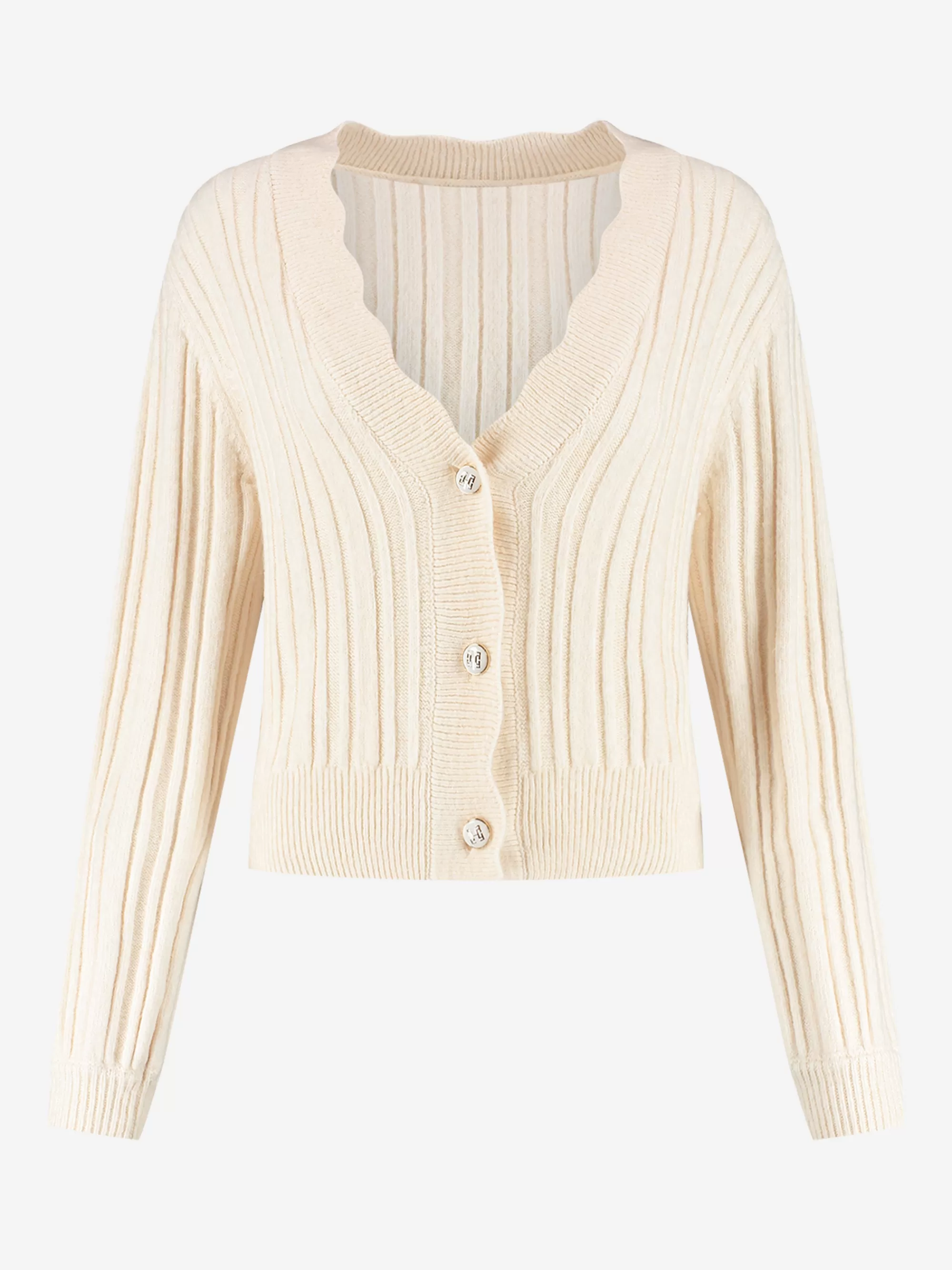 Women FIFTH HOUSE Sweaters & Cardigans-Cardigan with wavy V-neck