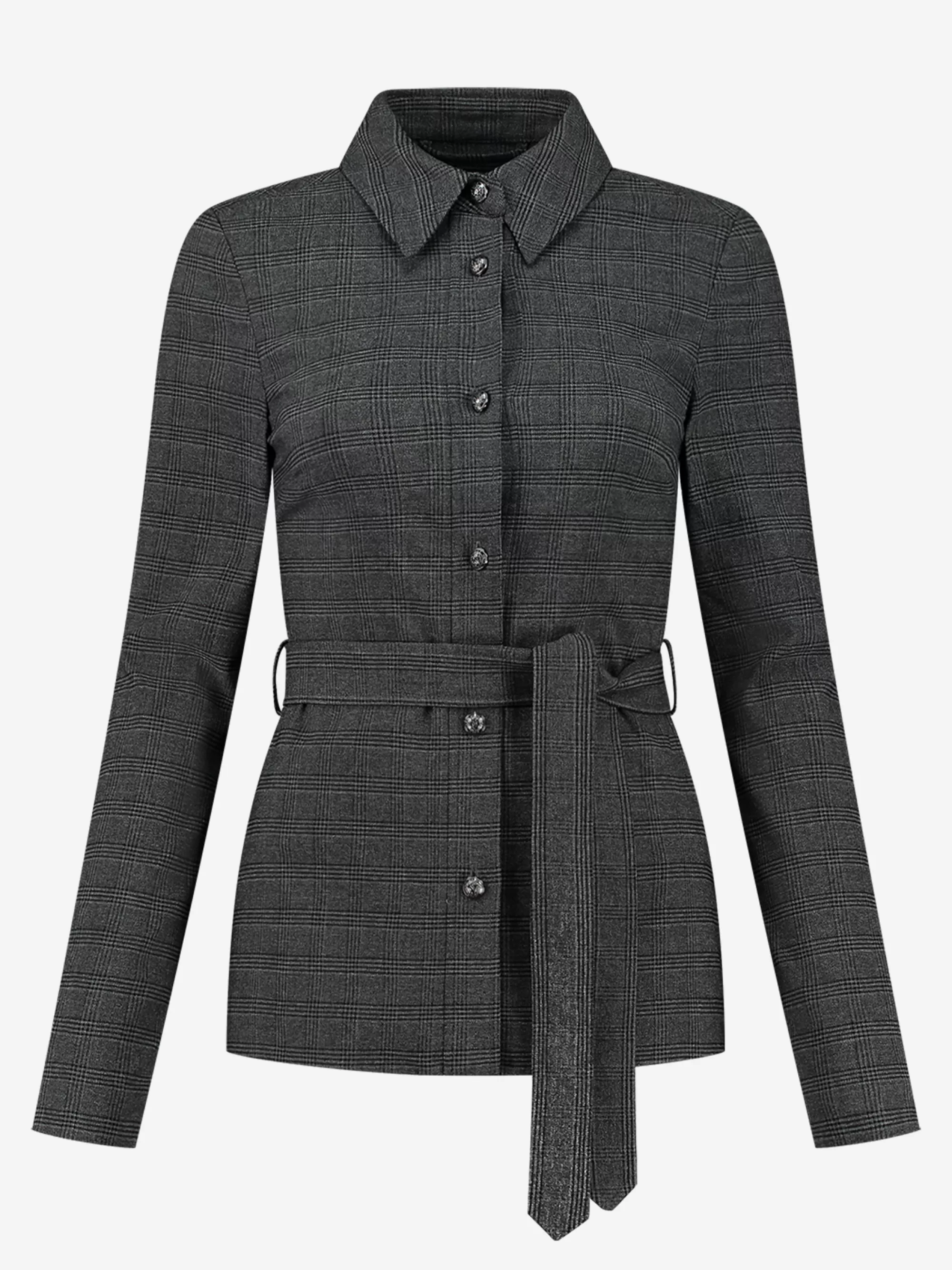 Women FIFTH HOUSE Coats & Jackets-Checkered Blouse with tie belt