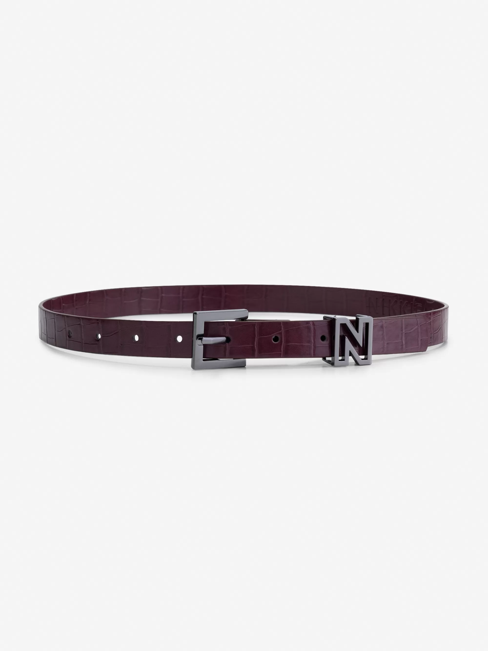 Women FIFTH HOUSE All Accessories-Croco Waist belt with N slide