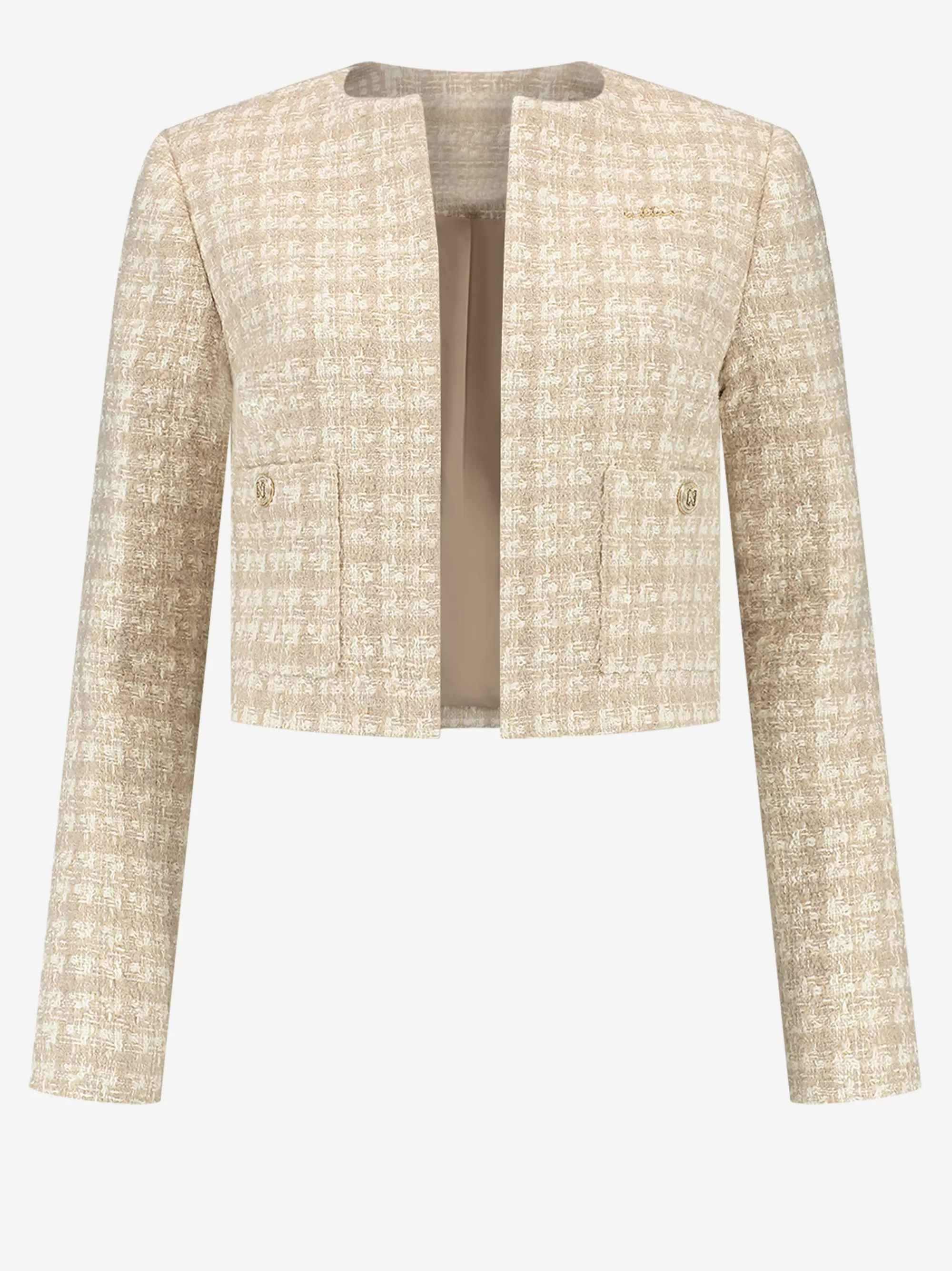 Women FIFTH HOUSE Blazers & Waistcoats-Cropped blazer with pied-de-poule pattern