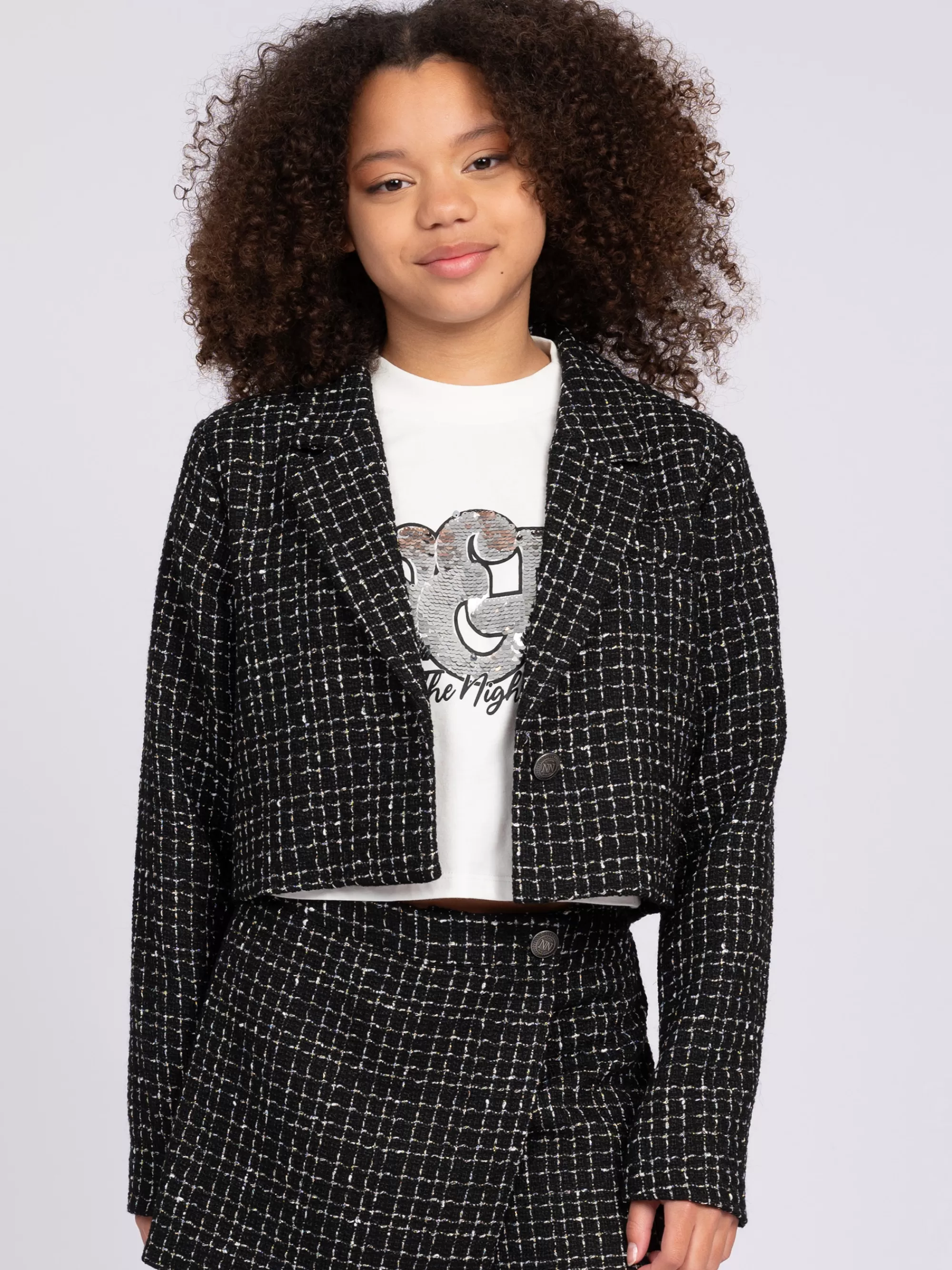 FIFTH HOUSE Jackets & Blazers-Cropped blazer with pied-de-poule pattern