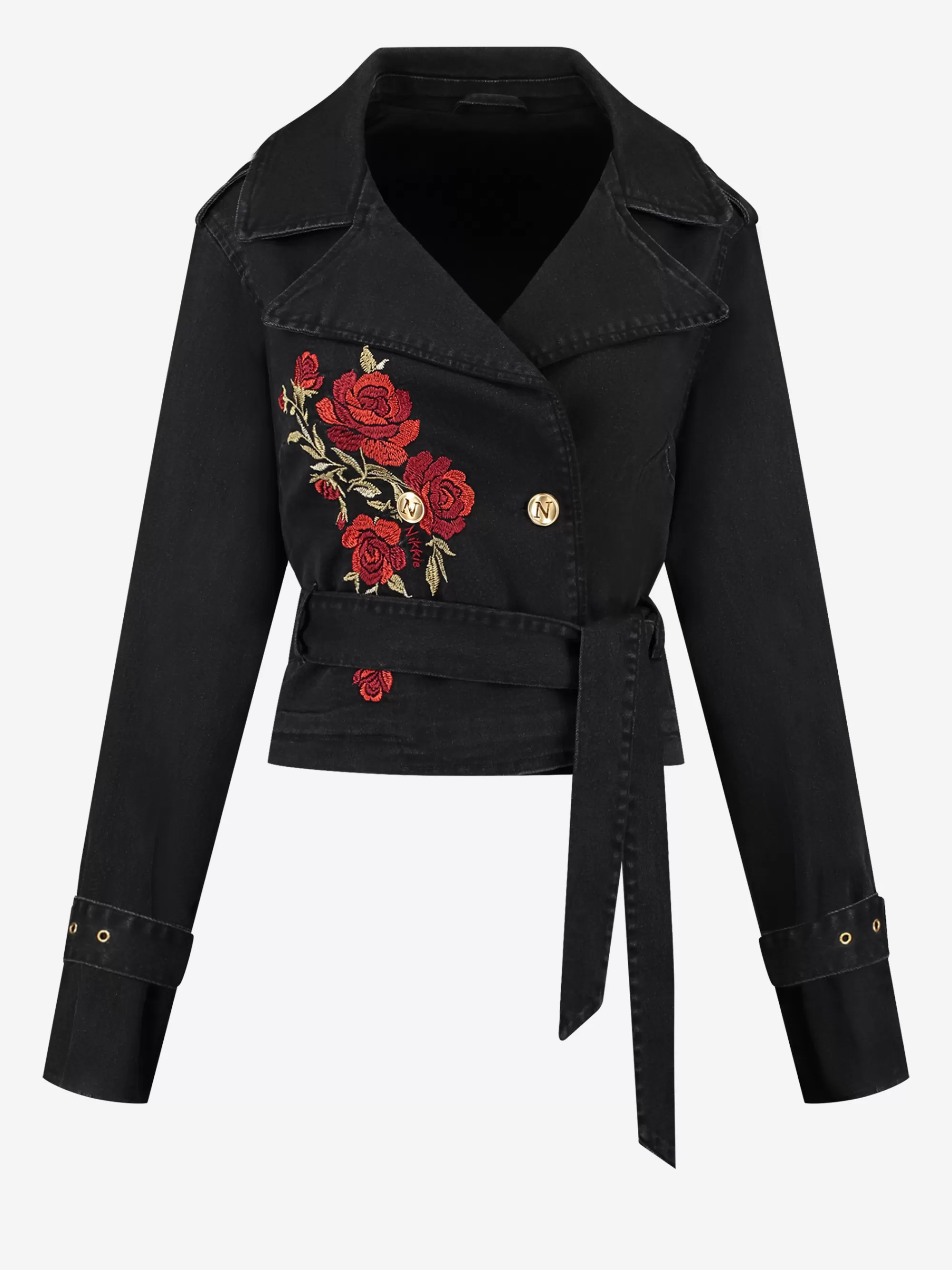 Women FIFTH HOUSE Coats & Jackets-Cropped trenchcoat with embroidery