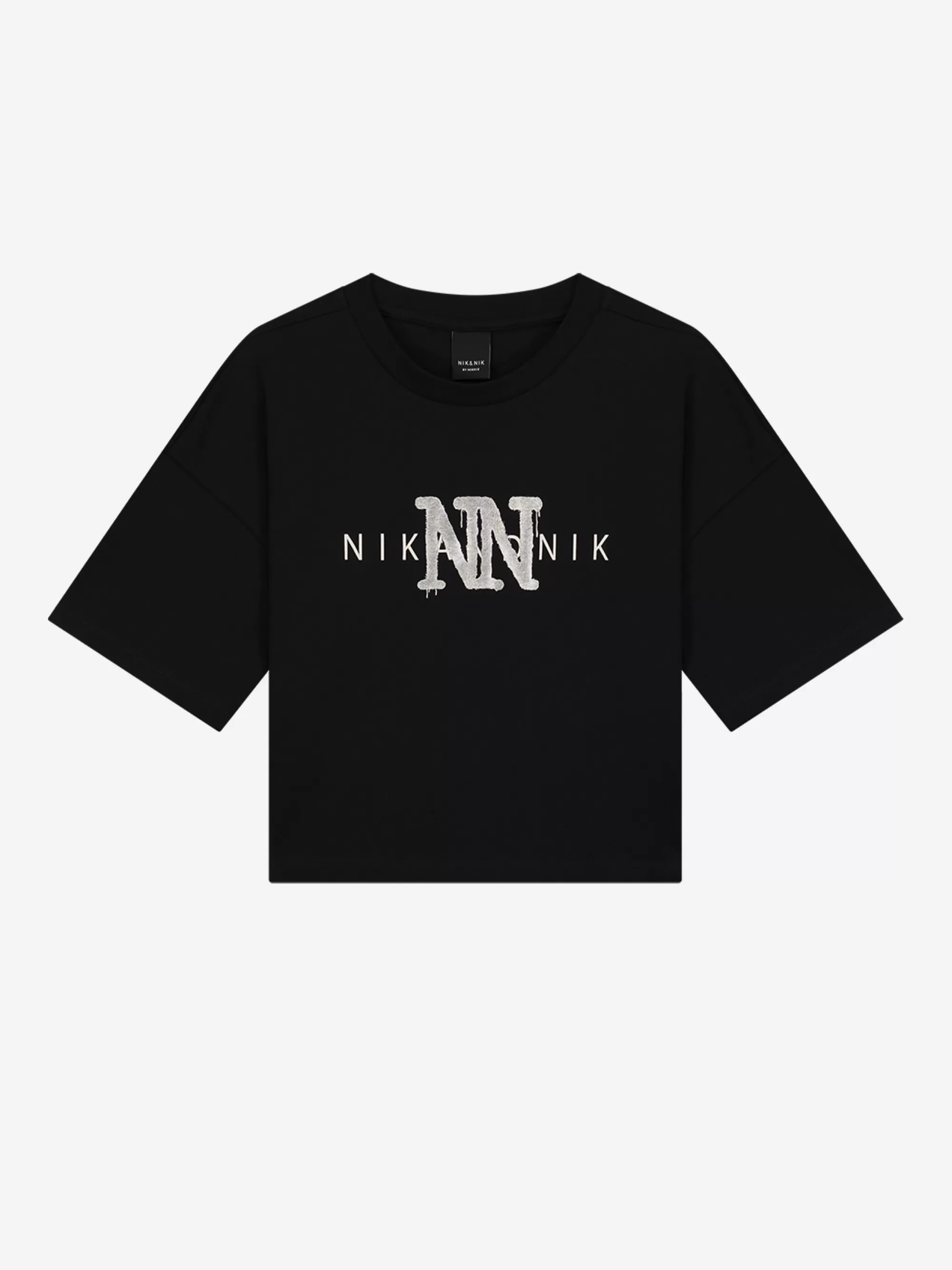 FIFTH HOUSE T-shirts-Cropped t-shirt with NN print