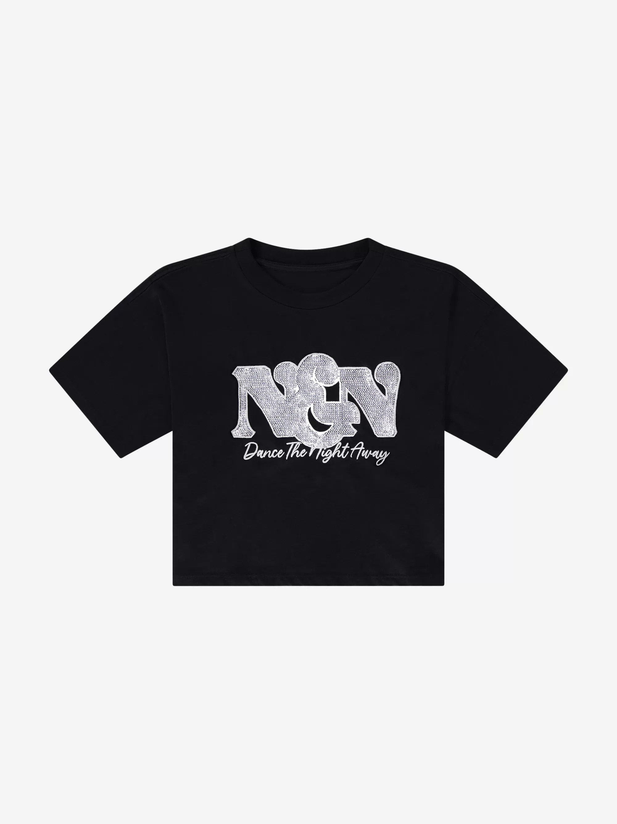 FIFTH HOUSE T-shirts-Cropped T-shirt with sequins NIK&NIK logo