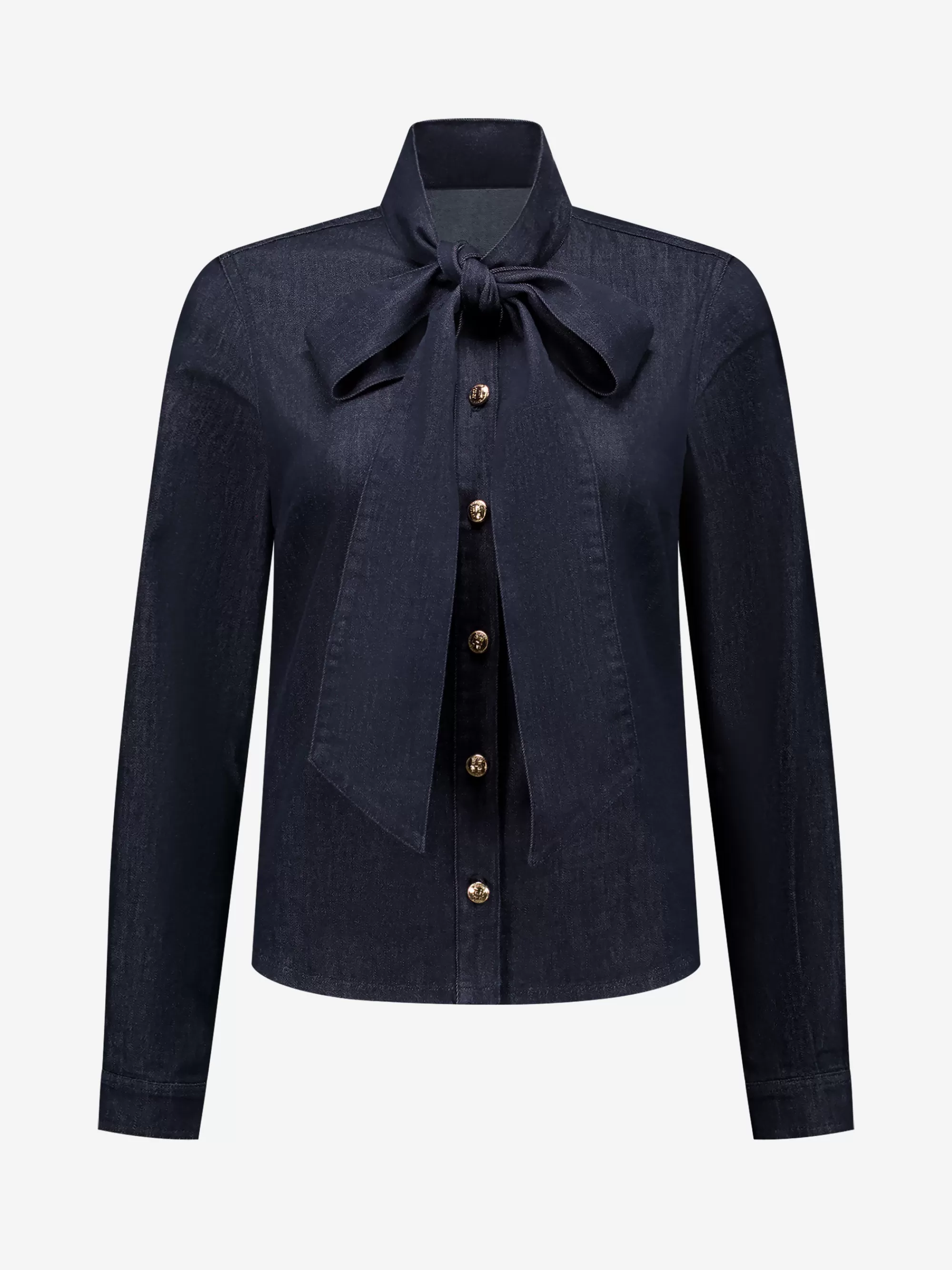 Women FIFTH HOUSE Sets & Co-ords | Shirts & Blouses-Denim blouse with bow cord