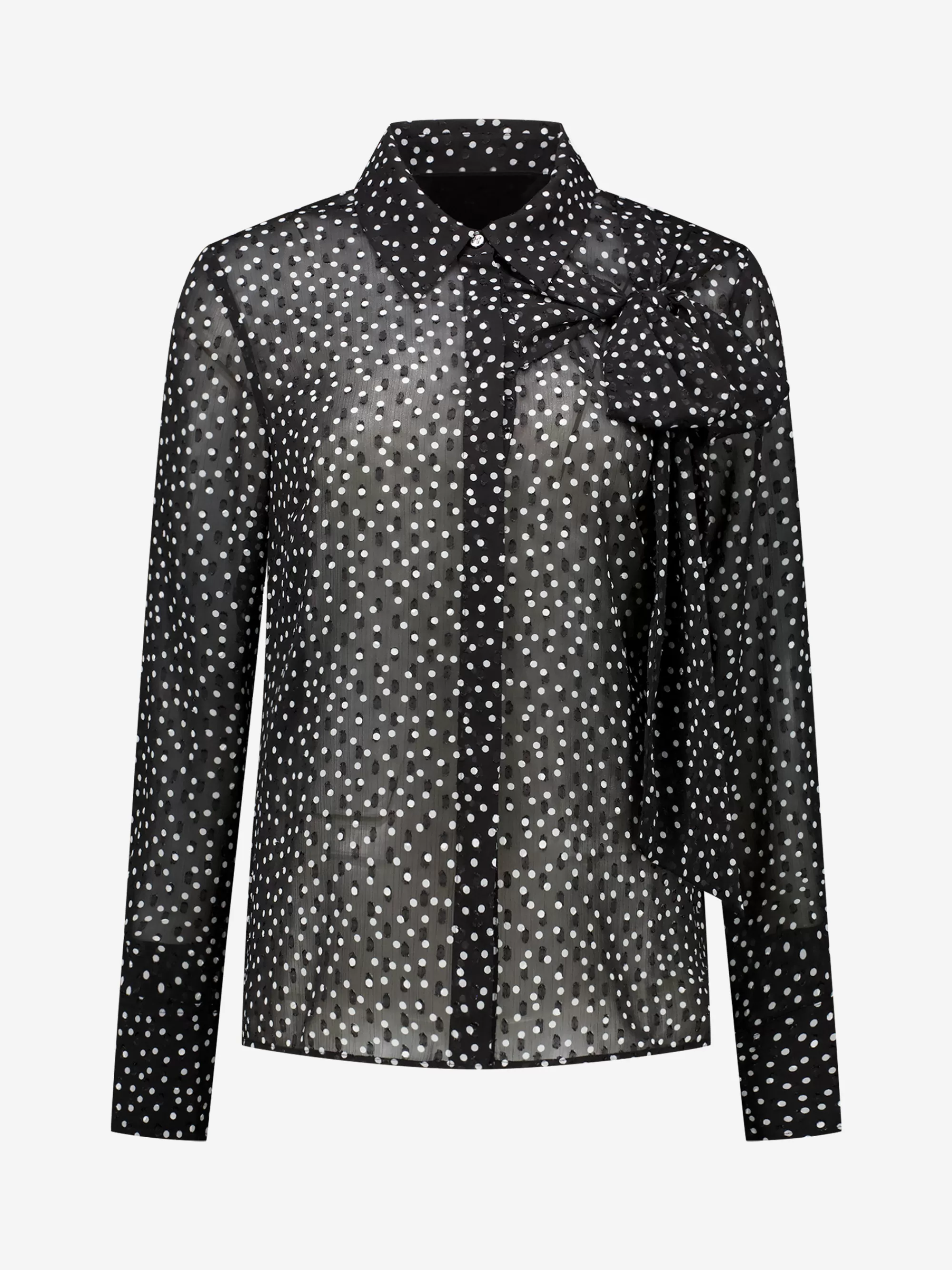 Women FIFTH HOUSE Shirts & Blouses-Dotted blouse with bow detail