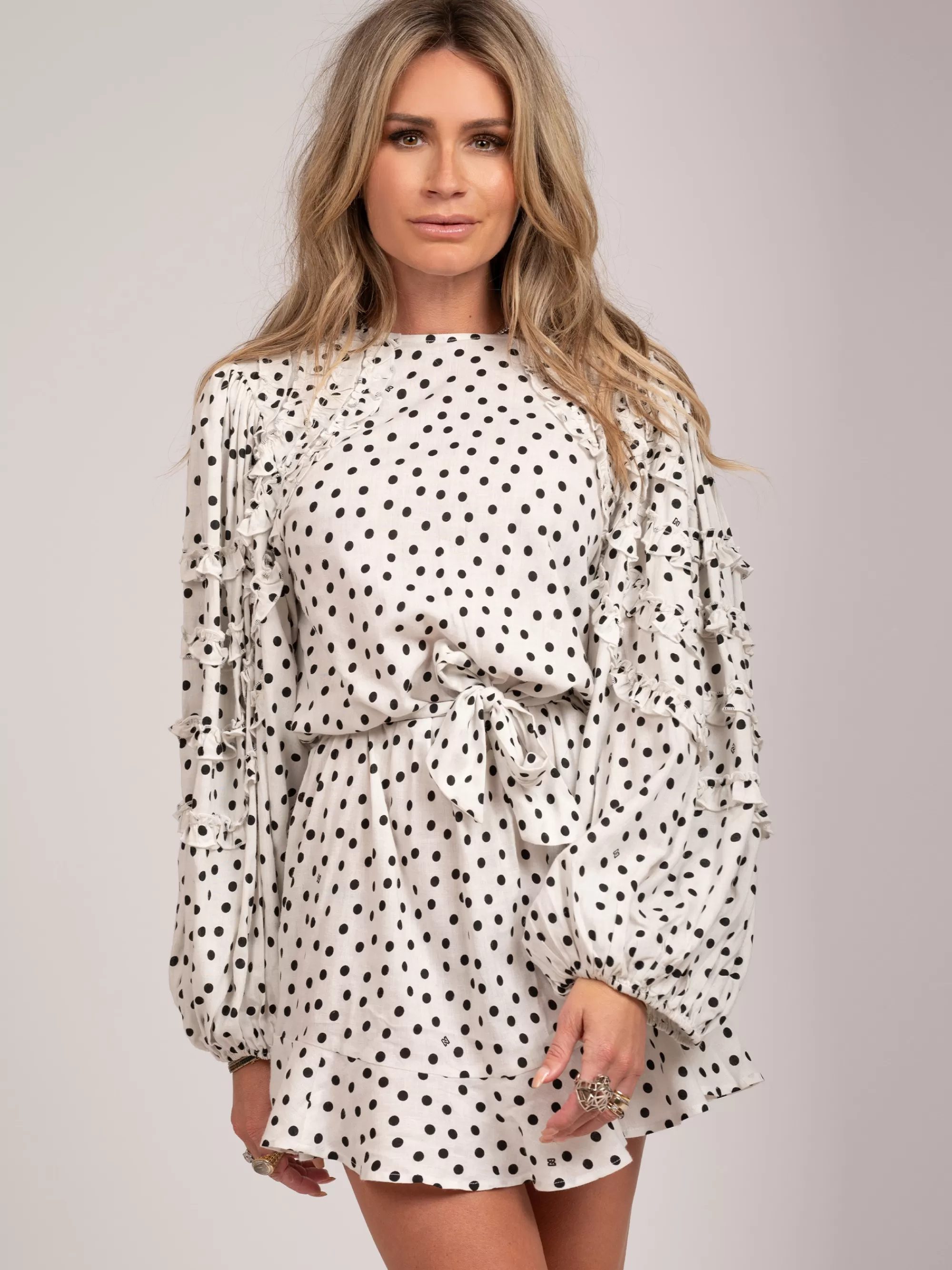 Women FIFTH HOUSE Dresses-Dotted dress with ruffles