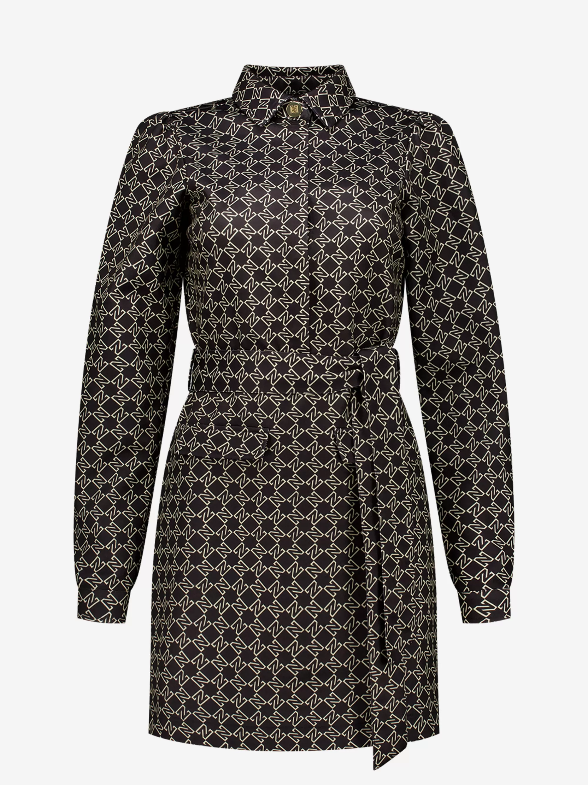 Women FIFTH HOUSE Dresses-Dress with logo pattern and tie cord