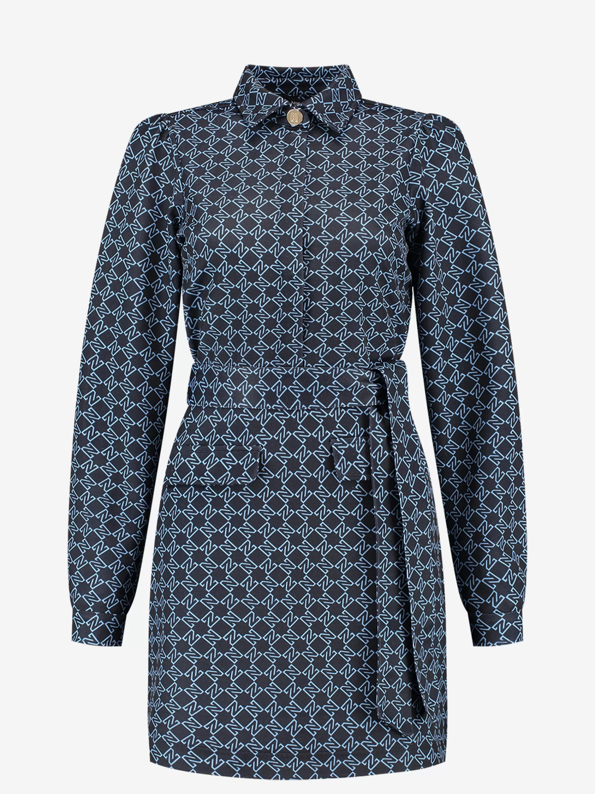 Women FIFTH HOUSE Dresses-Dress with logo pattern and tie cord