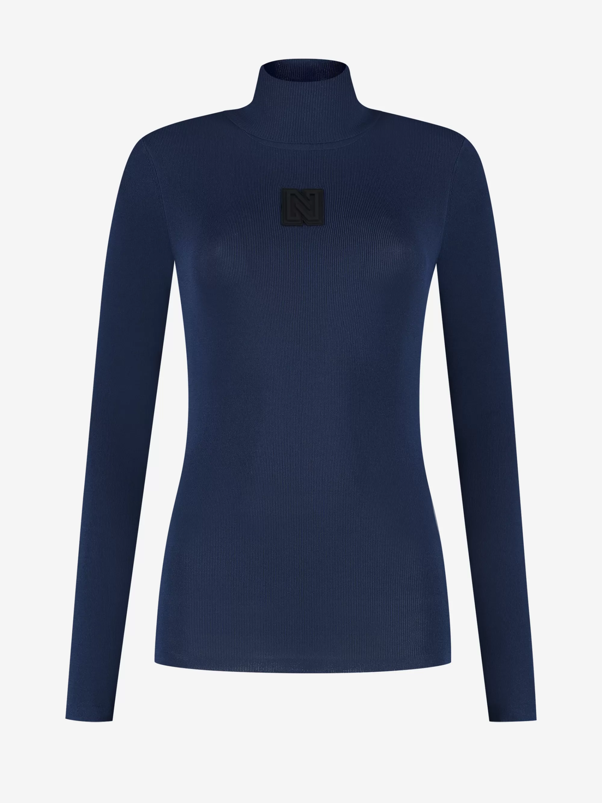 Women FIFTH HOUSE Skiwear | Tops-Fitted top with logo patch and turtleneck