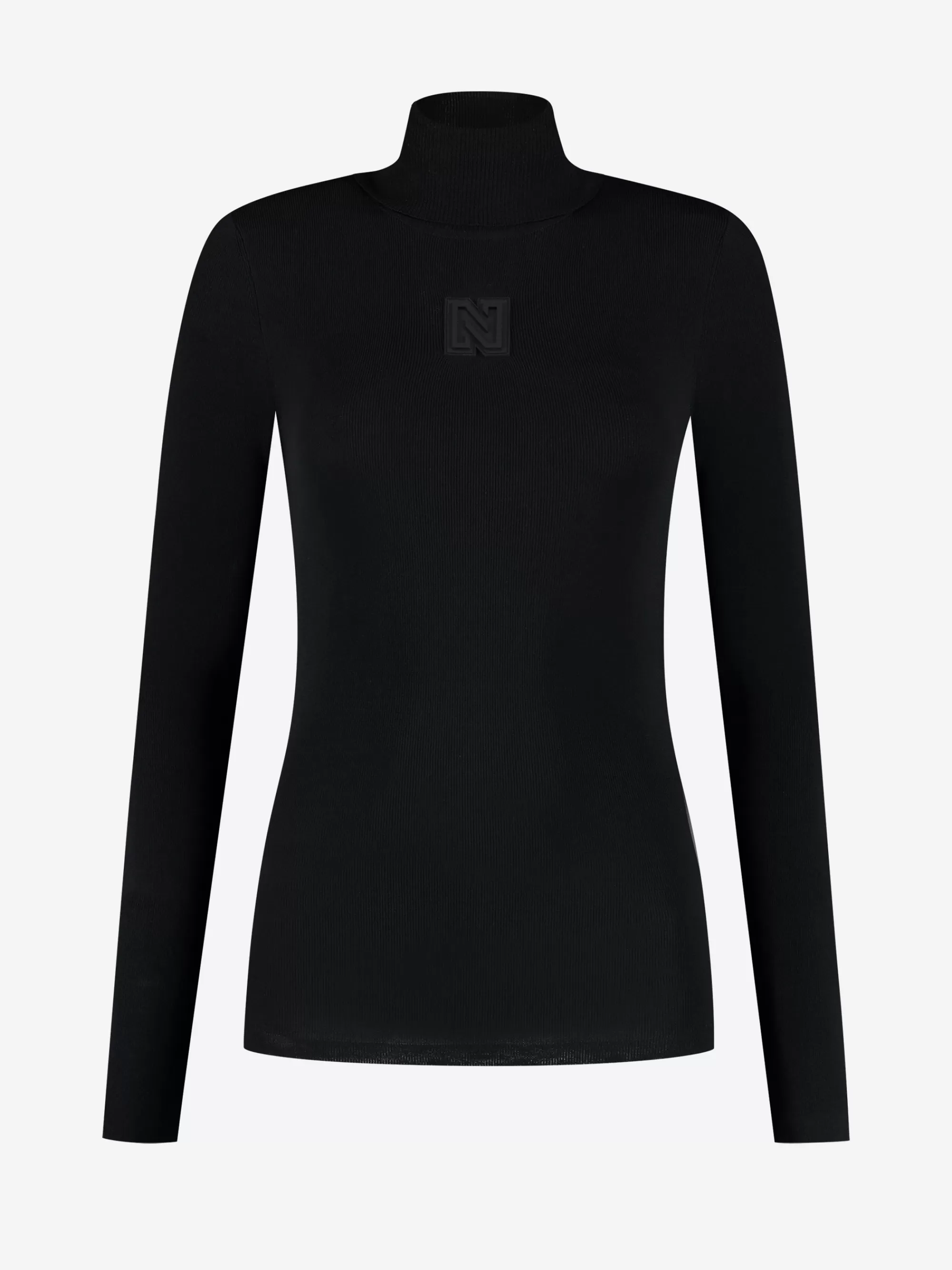 Women FIFTH HOUSE Skiwear | Tops-Fitted top with logo patch and turtleneck