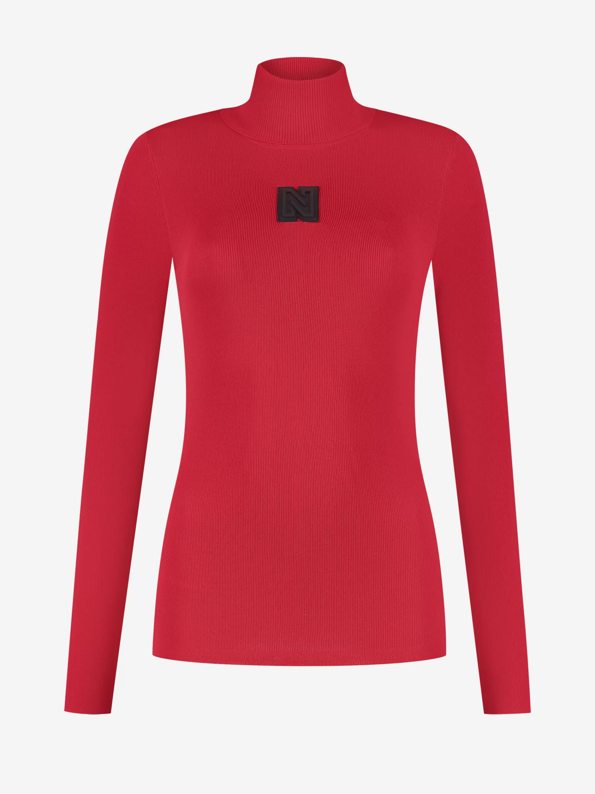 Women FIFTH HOUSE Skiwear | Tops-Fitted top with logo patch and turtleneck