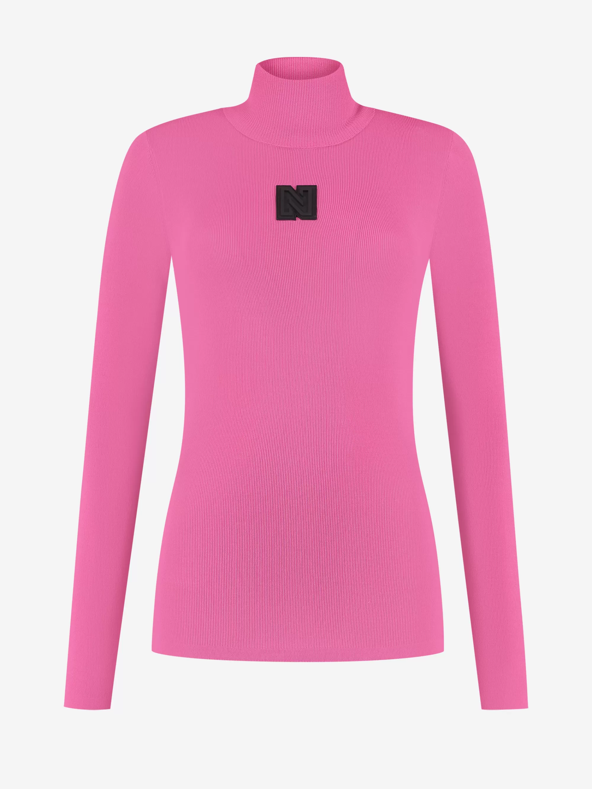 Women FIFTH HOUSE Skiwear | Tops-Fitted top with logo patch and turtleneck