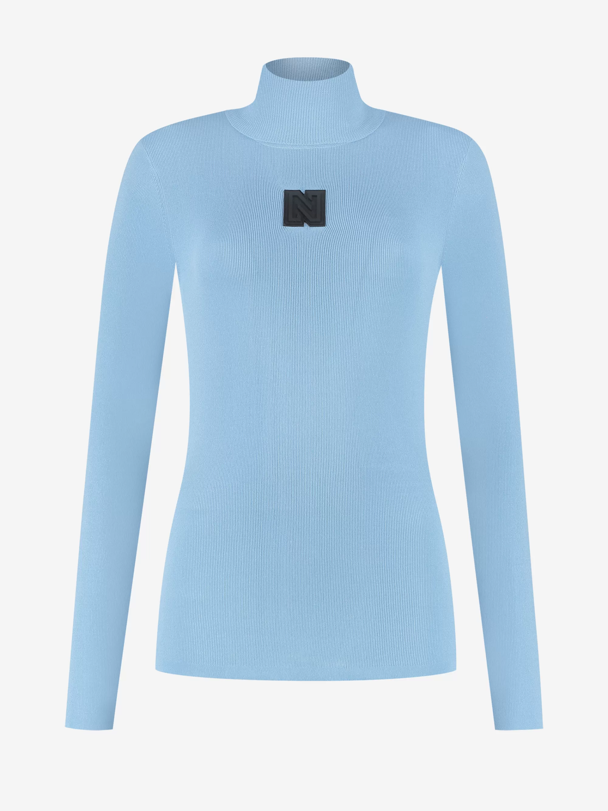 Women FIFTH HOUSE Skiwear | Tops-Fitted top with logo patch and turtleneck