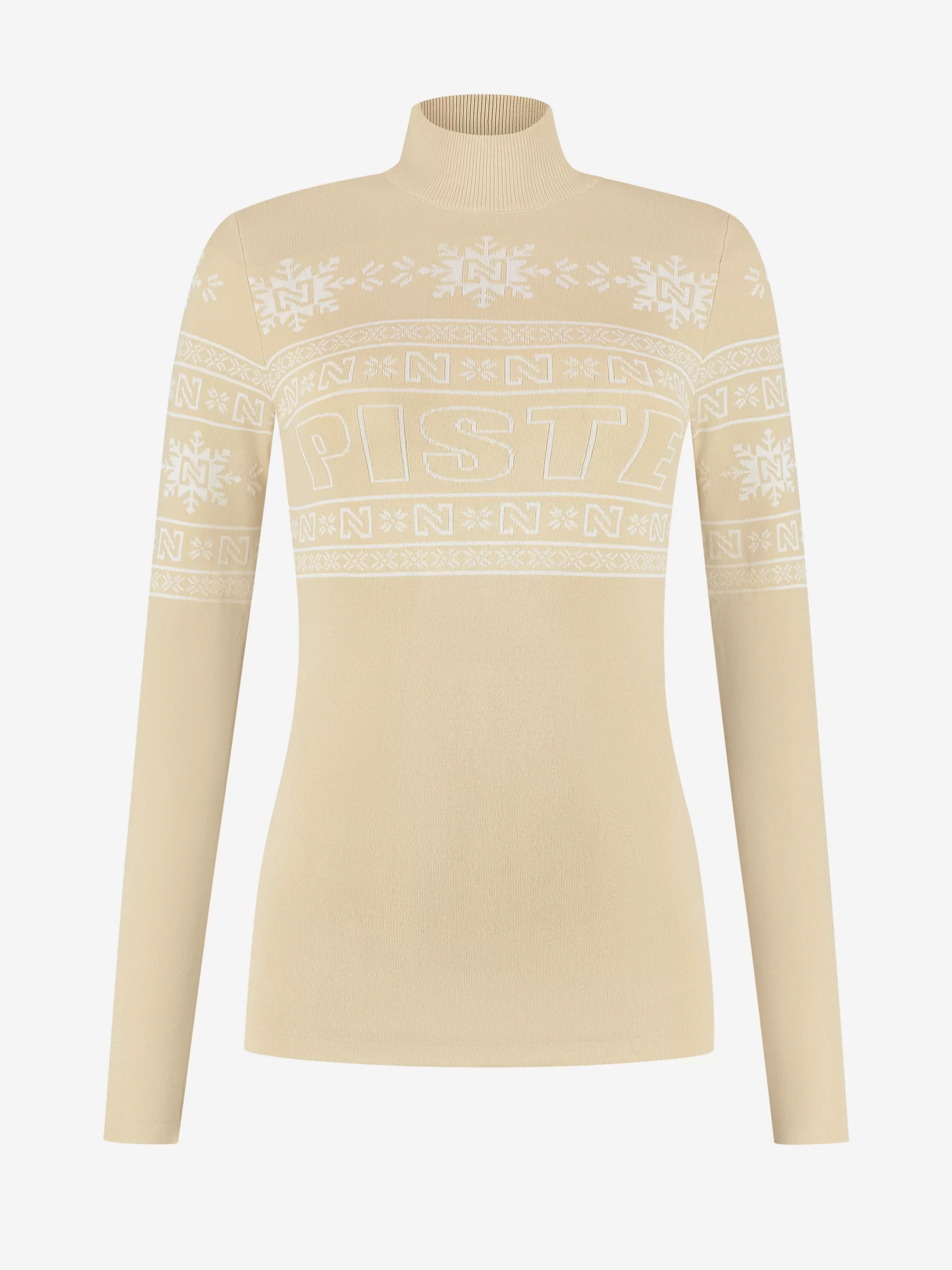 Women FIFTH HOUSE Skiwear | Tops-Fitted top with logo pattern and turtleneck