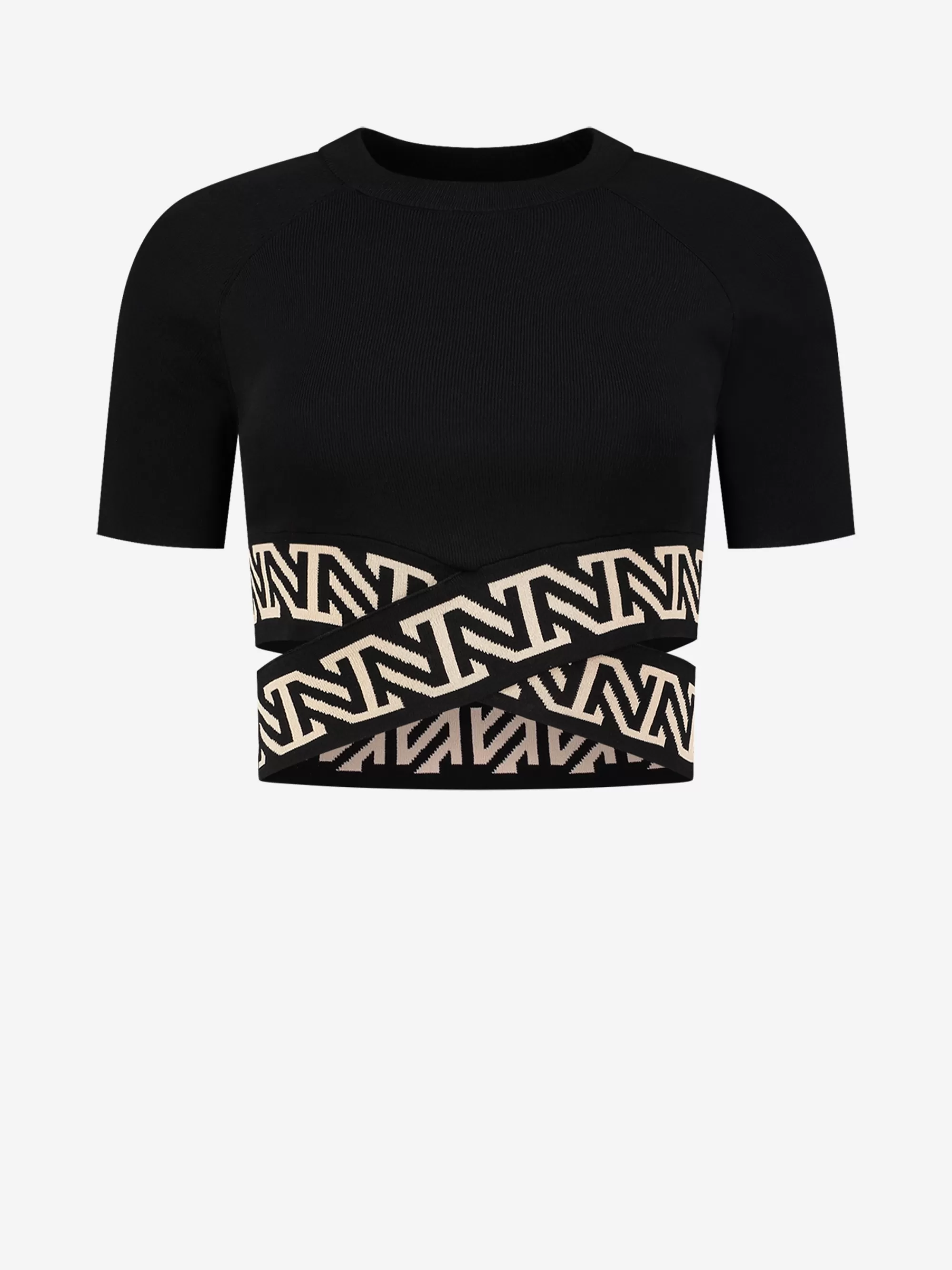 Women FIFTH HOUSE Tops-Fitted t-shirt with crossed logo straps