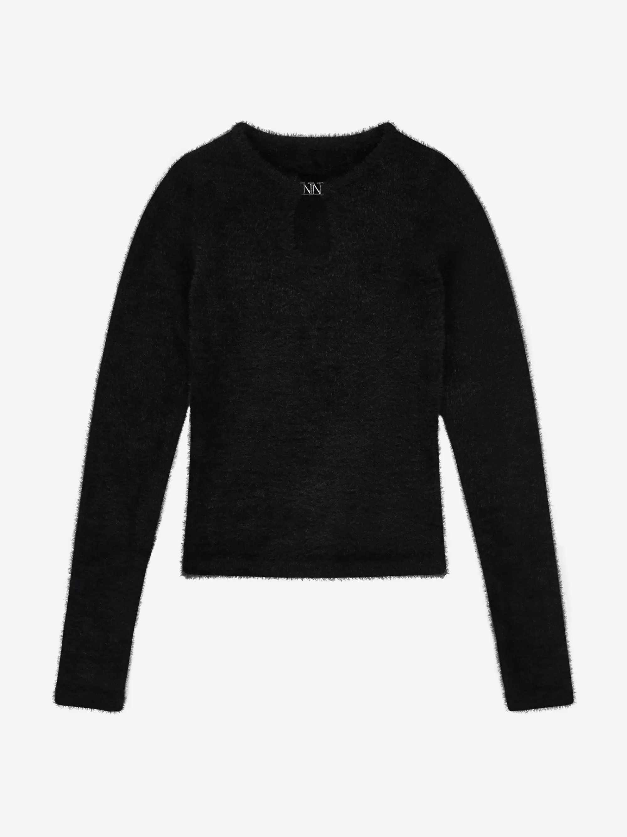 FIFTH HOUSE Tops-Fluffy sweater with detail at the neck