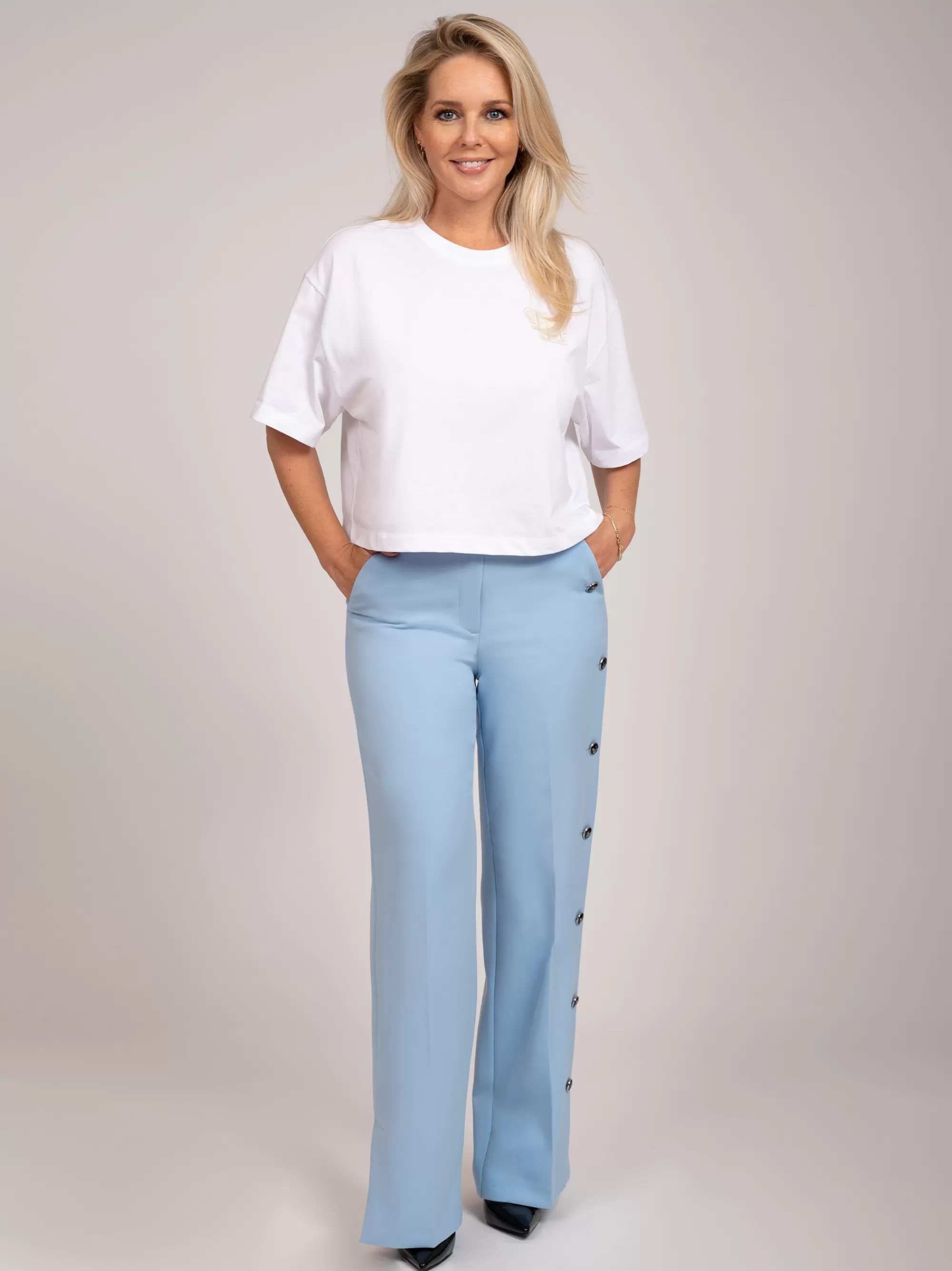 Women FIFTH HOUSE Sets & Co-ords | Pants & Jeans-High rise pants with buttons