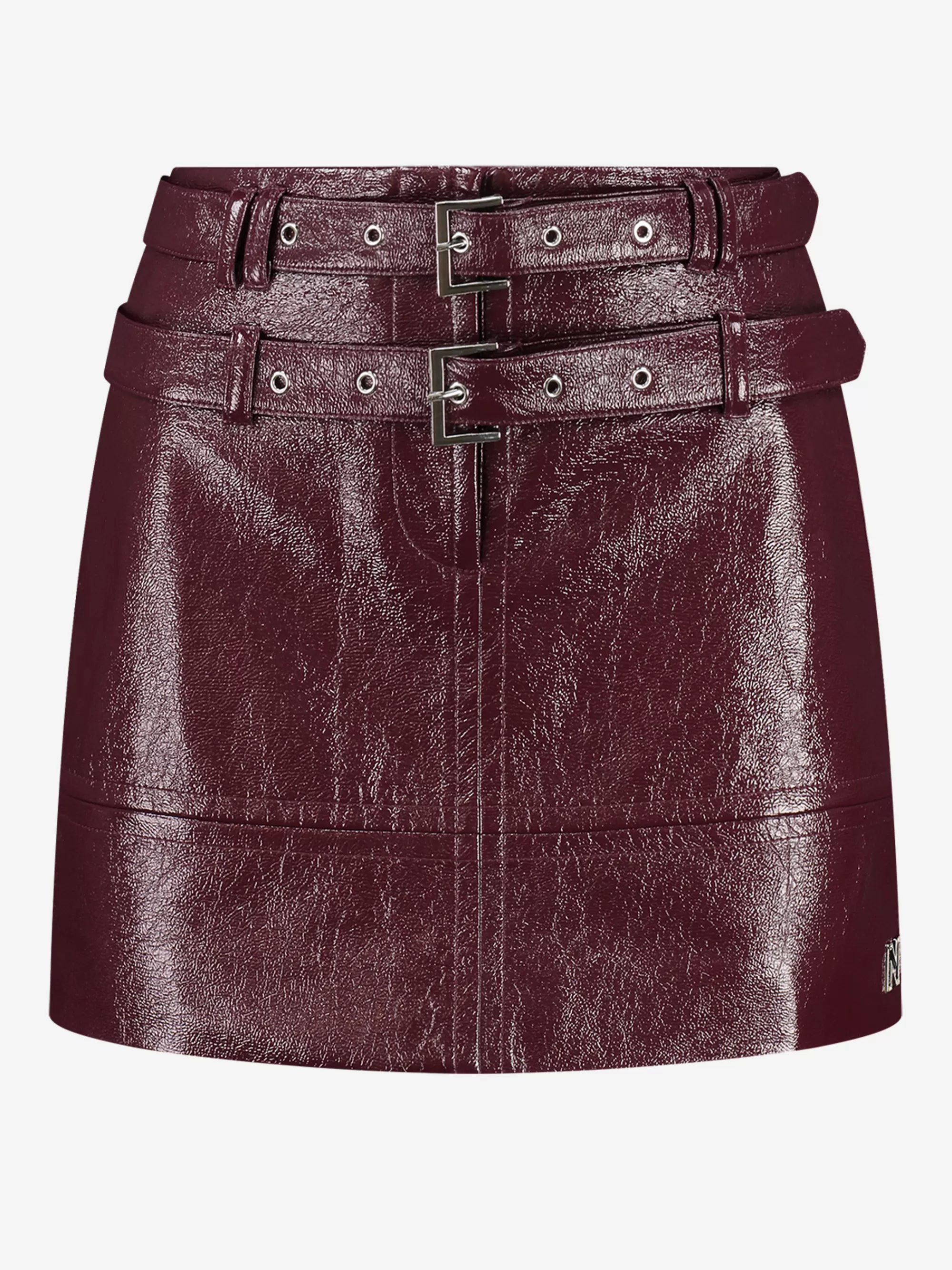 Women FIFTH HOUSE Skirts-Lacquer skirt with low rise