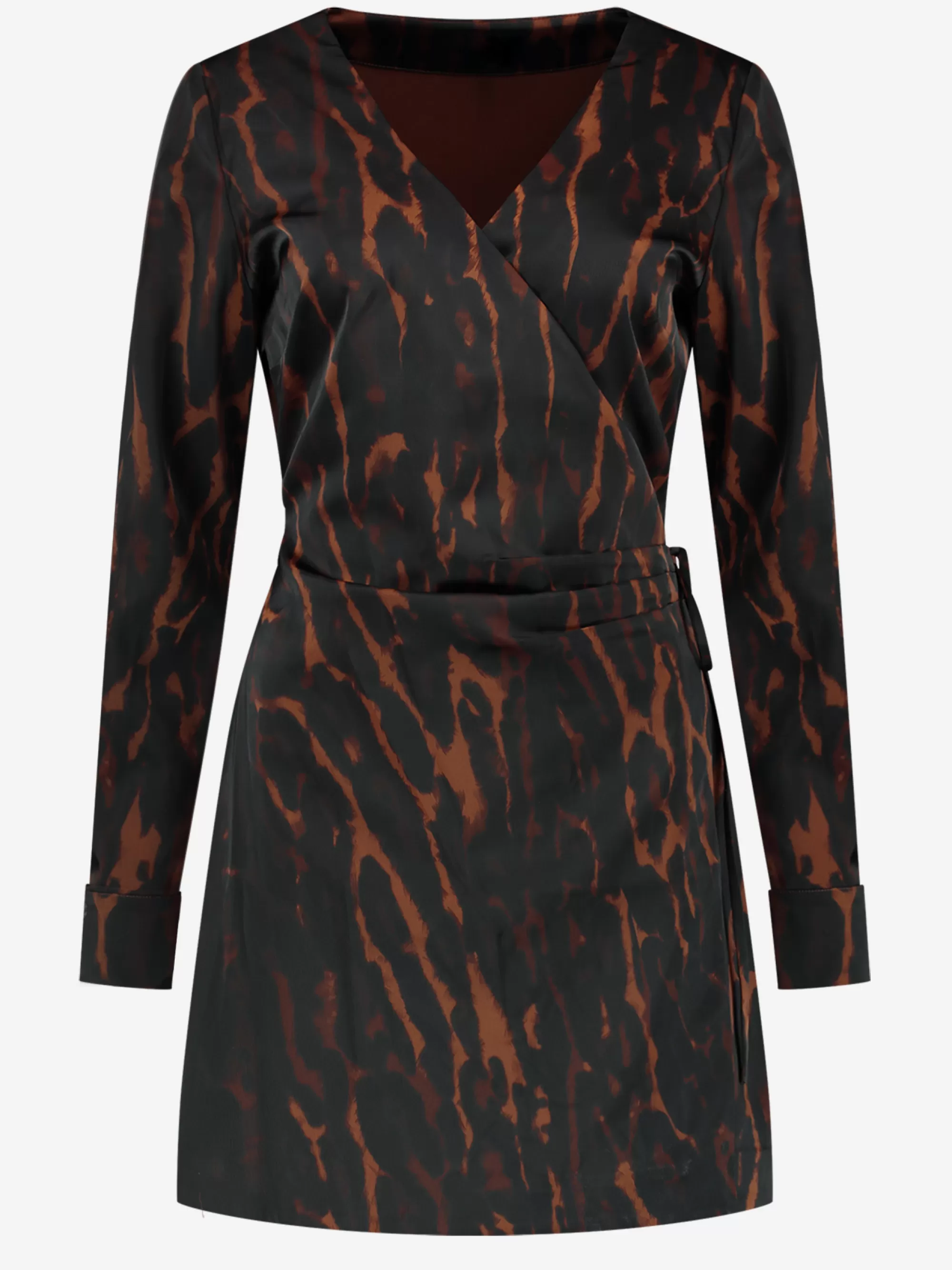 Women FIFTH HOUSE Dresses-Leopard satin look wrap dress