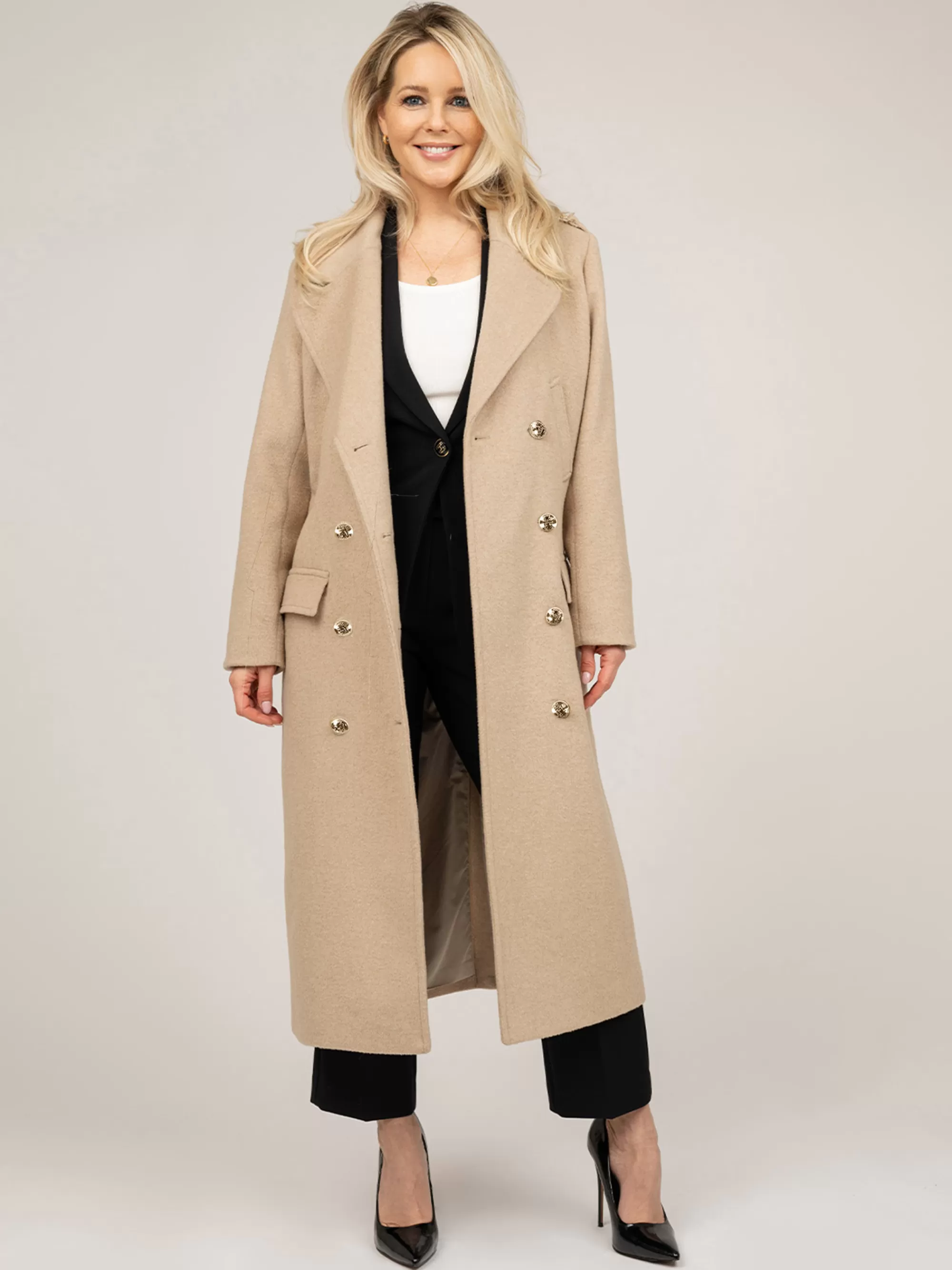 Women FIFTH HOUSE Coats & Jackets-Long coat with belt