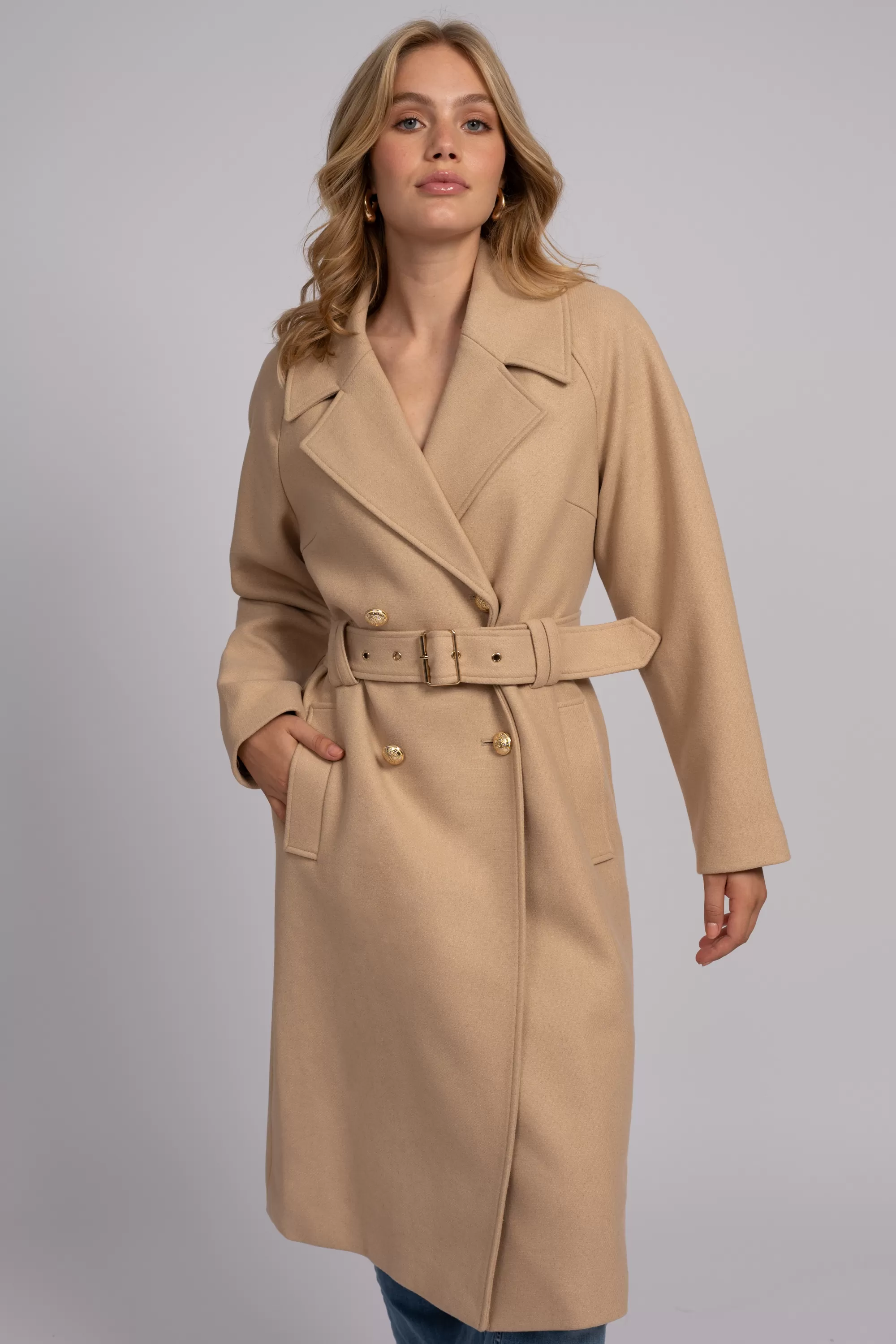 Women FIFTH HOUSE Coats & Jackets-Long coat with belt