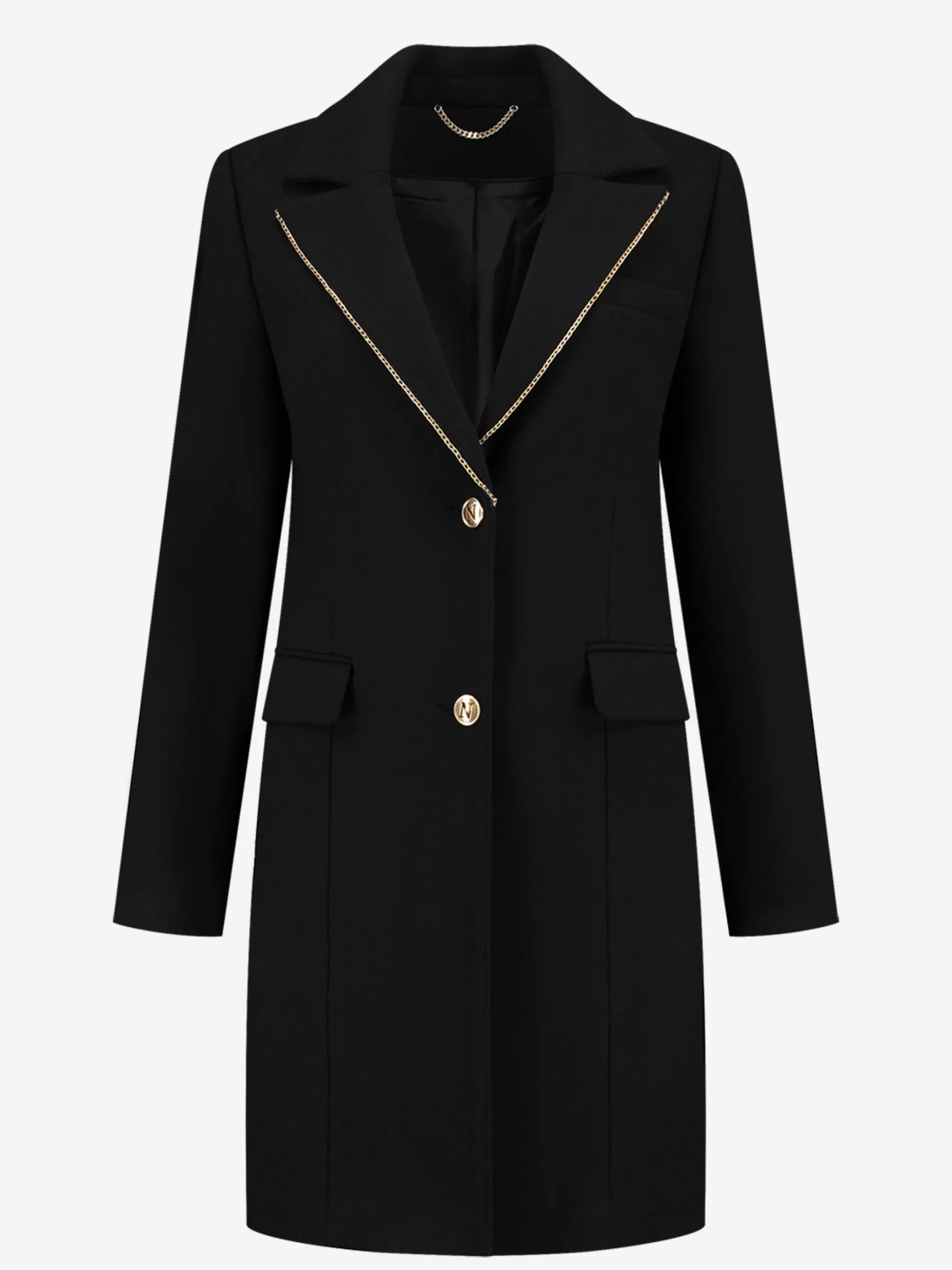 Women FIFTH HOUSE Coats & Jackets-Long coat with N-logo buttons