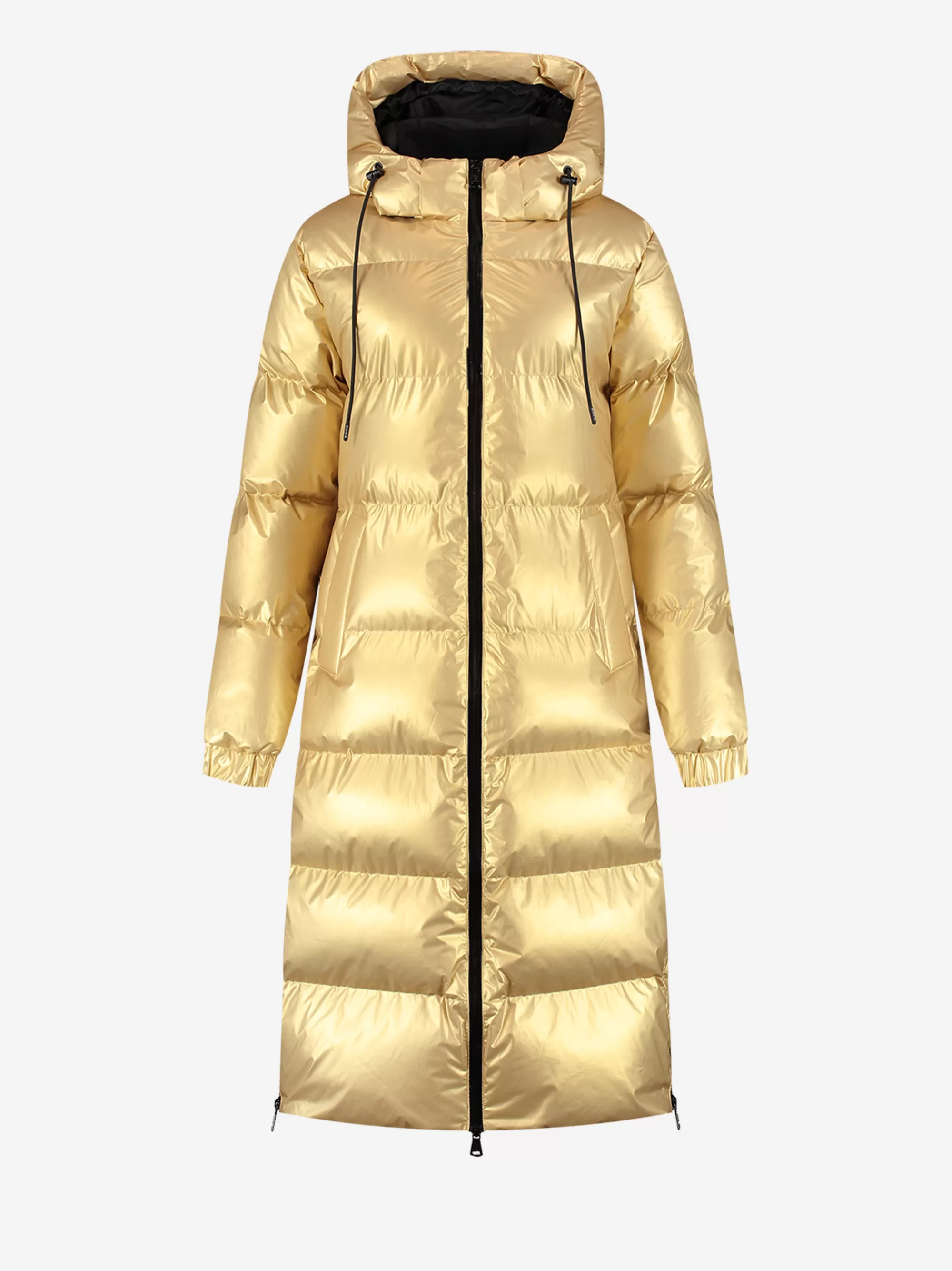 Women FIFTH HOUSE Coats & Jackets-Long puffer jacket with metallic look