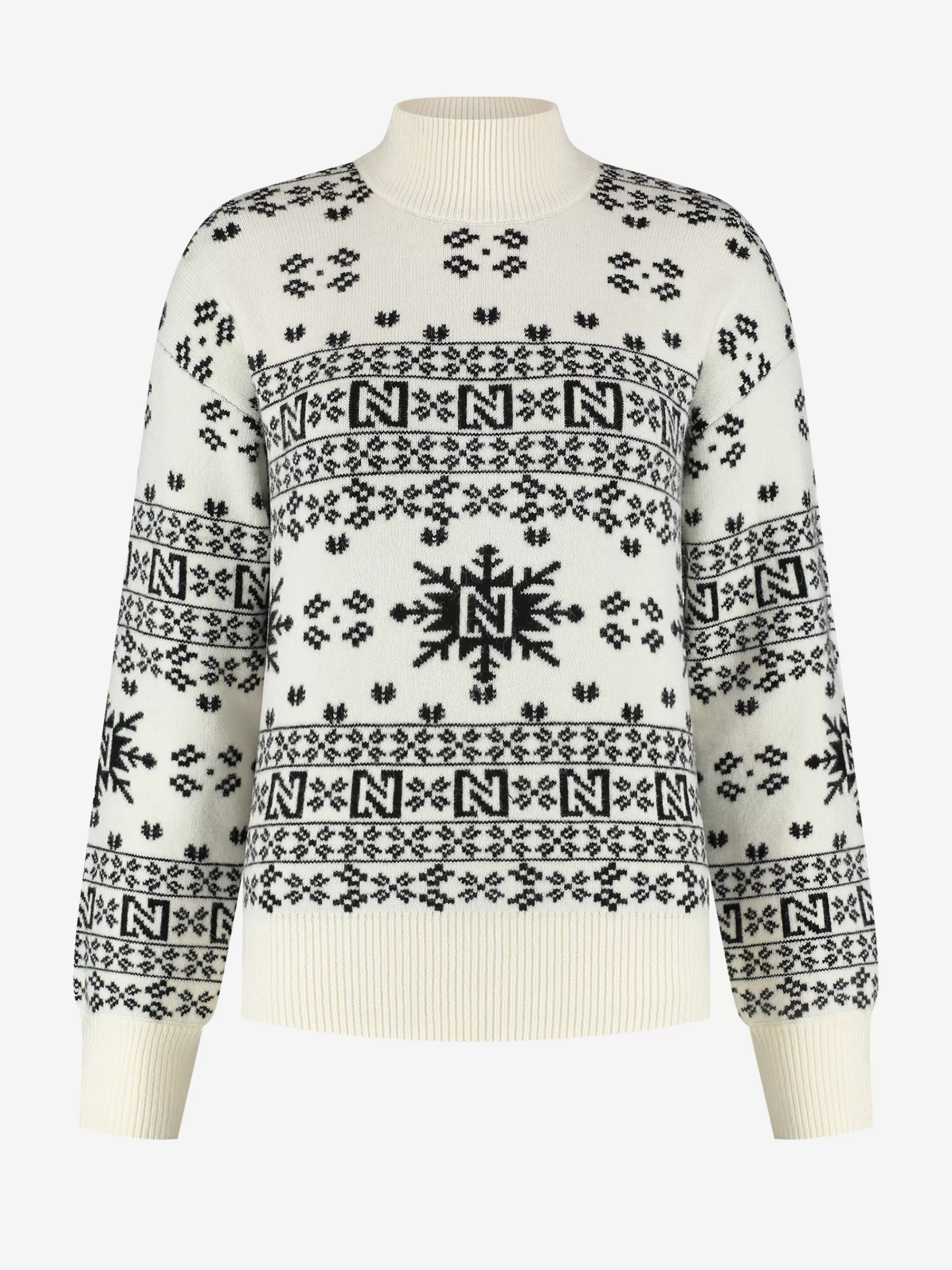 Women FIFTH HOUSE Skiwear | Sweaters & Cardigans-Loose fit pull with logo pattern and high neck