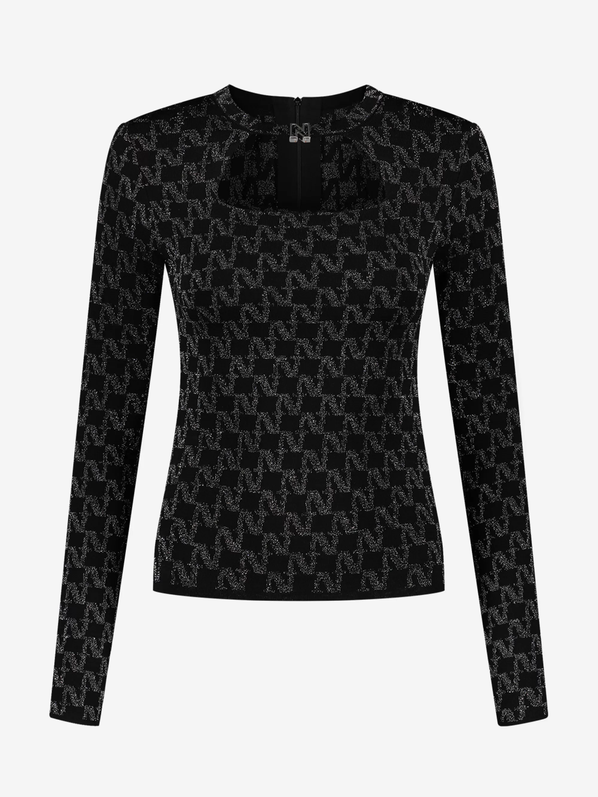 Women FIFTH HOUSE Tops-Lurex Monogram top with N slide