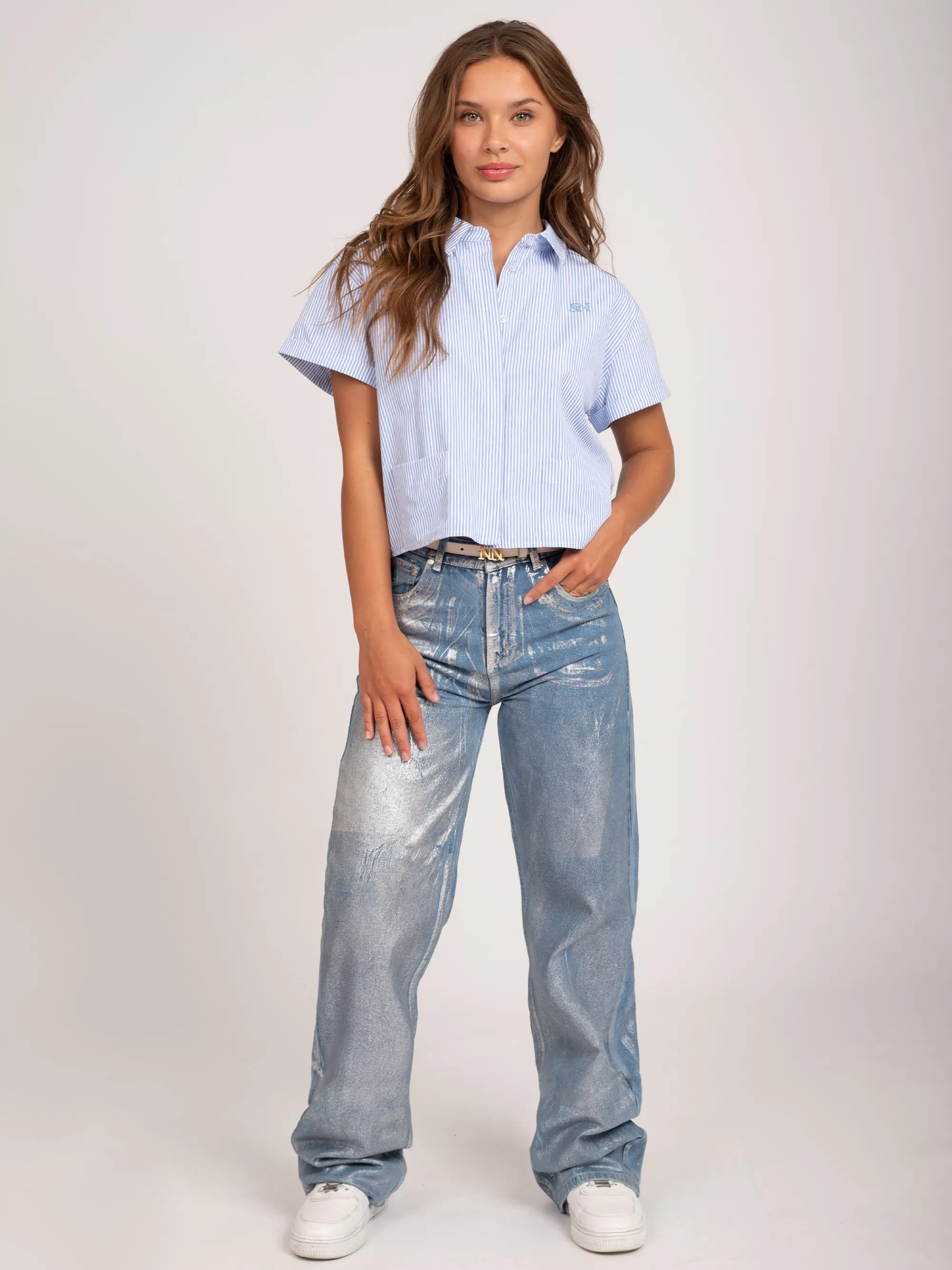 FIFTH HOUSE Sets & Co-ords | Pants & Jeans-Mid rise metallic pants