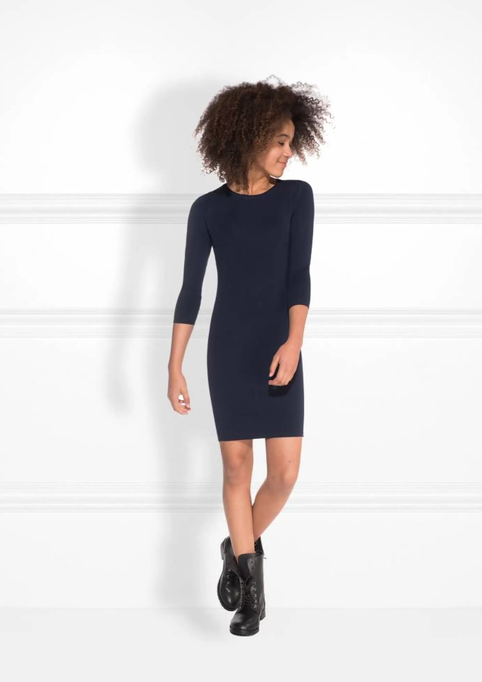 FIFTH HOUSE Dresses-Navy dress with three quarter sleeves