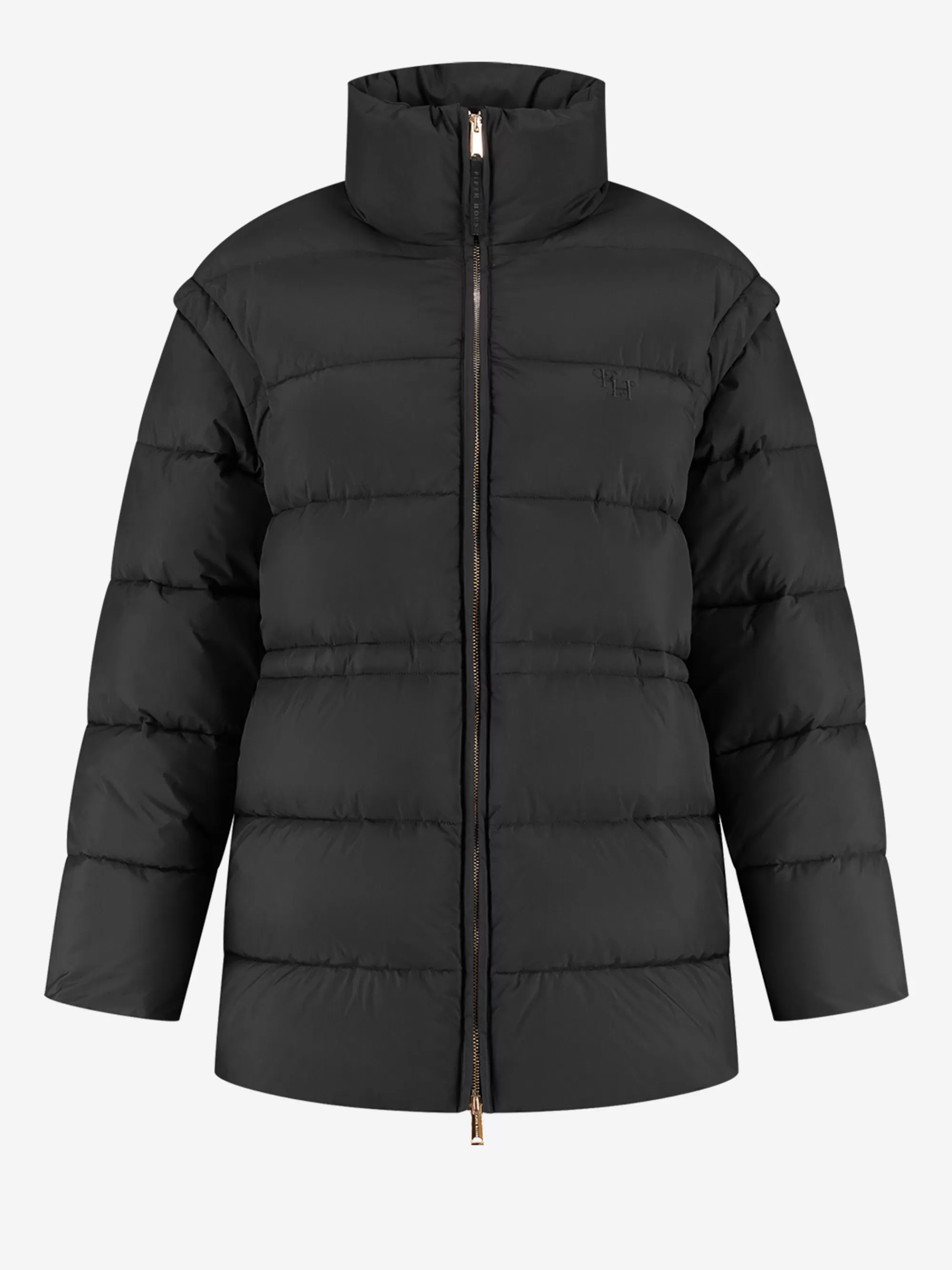 Women FIFTH HOUSE Coats & Jackets-Puffer coat with hood and tailored waist