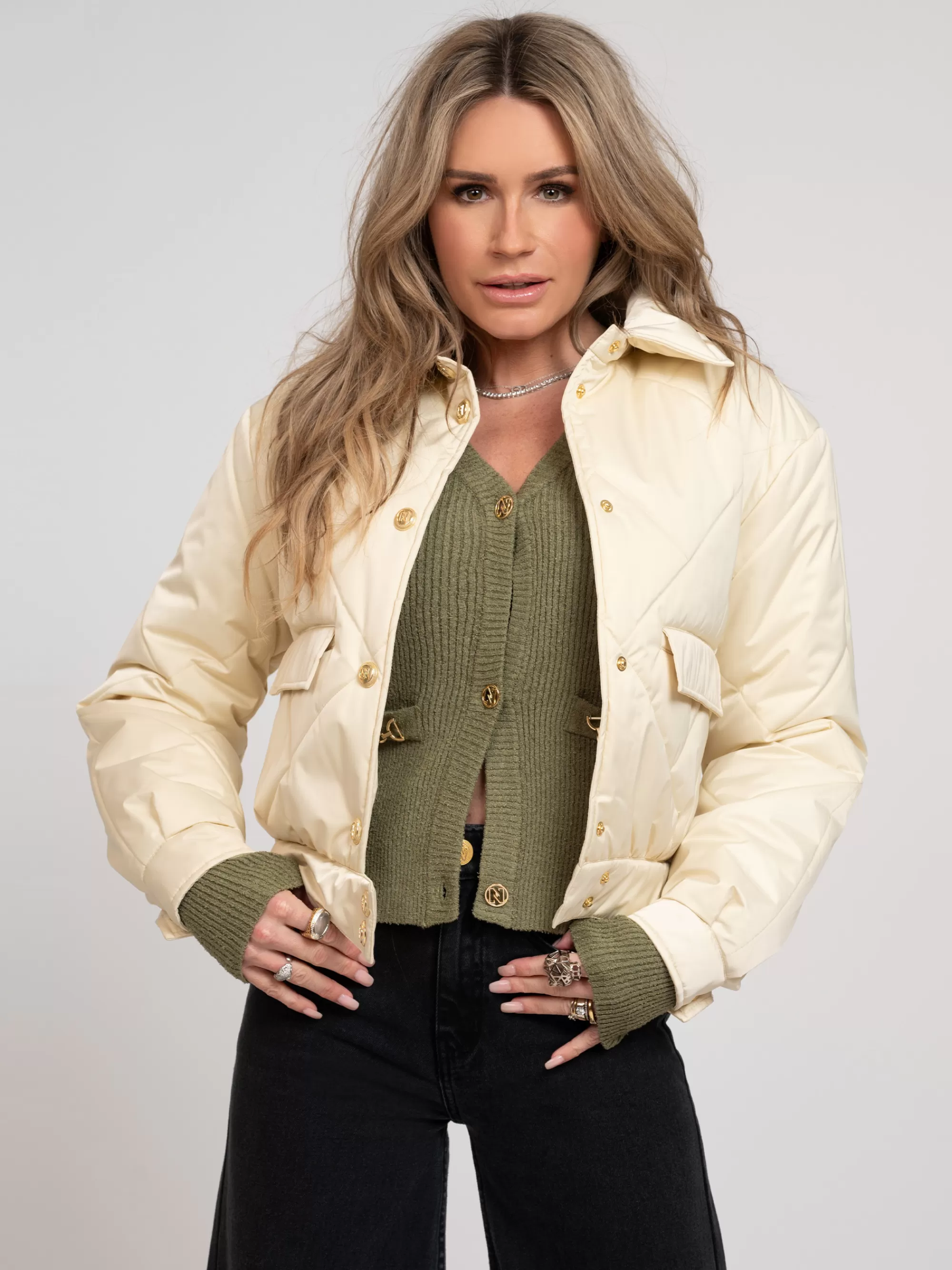 Women FIFTH HOUSE Coats & Jackets-Puffer jacket with collar