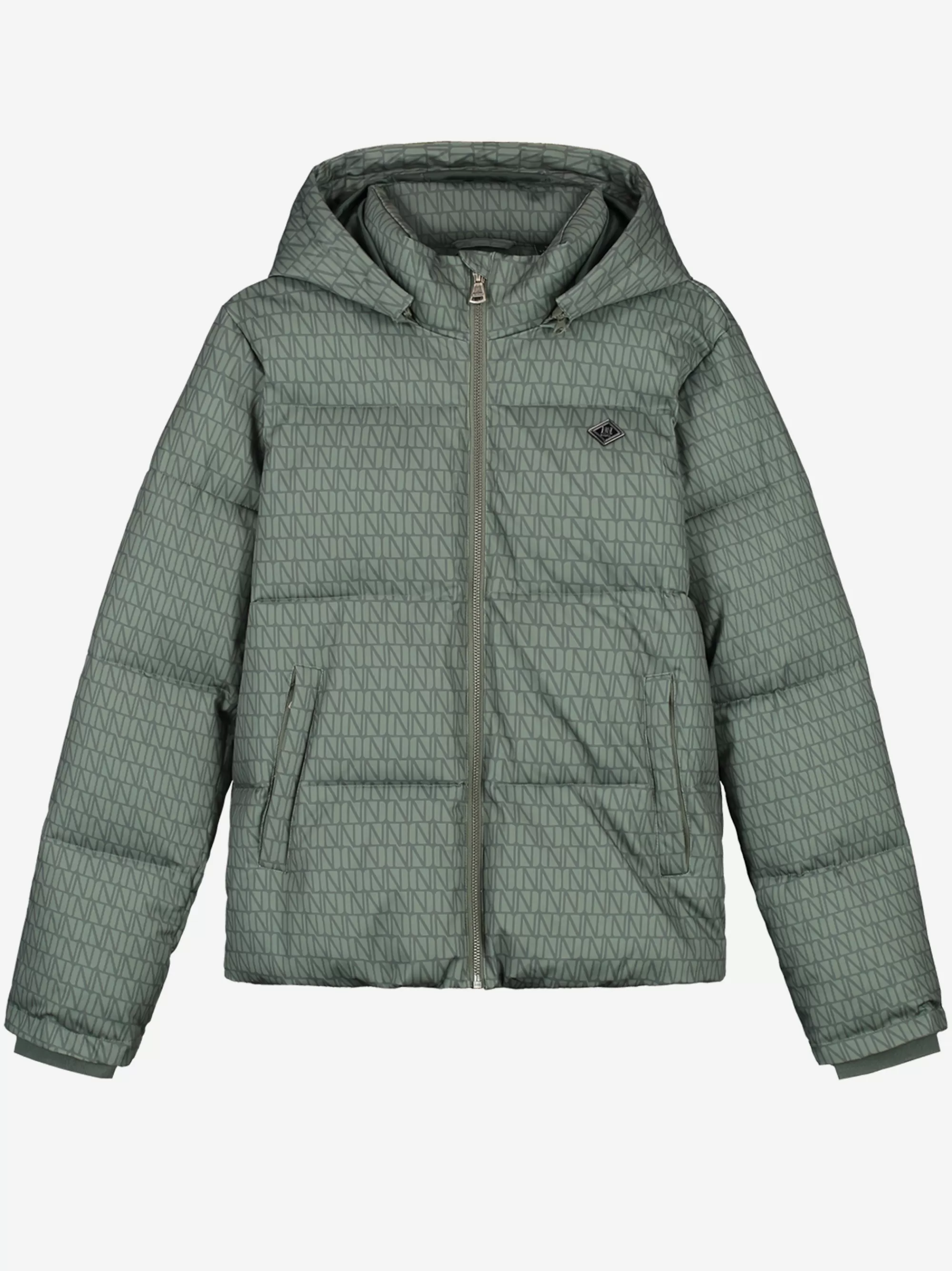 FIFTH HOUSE Jackets & Blazers-Puffer jacket with logo pattern and hood