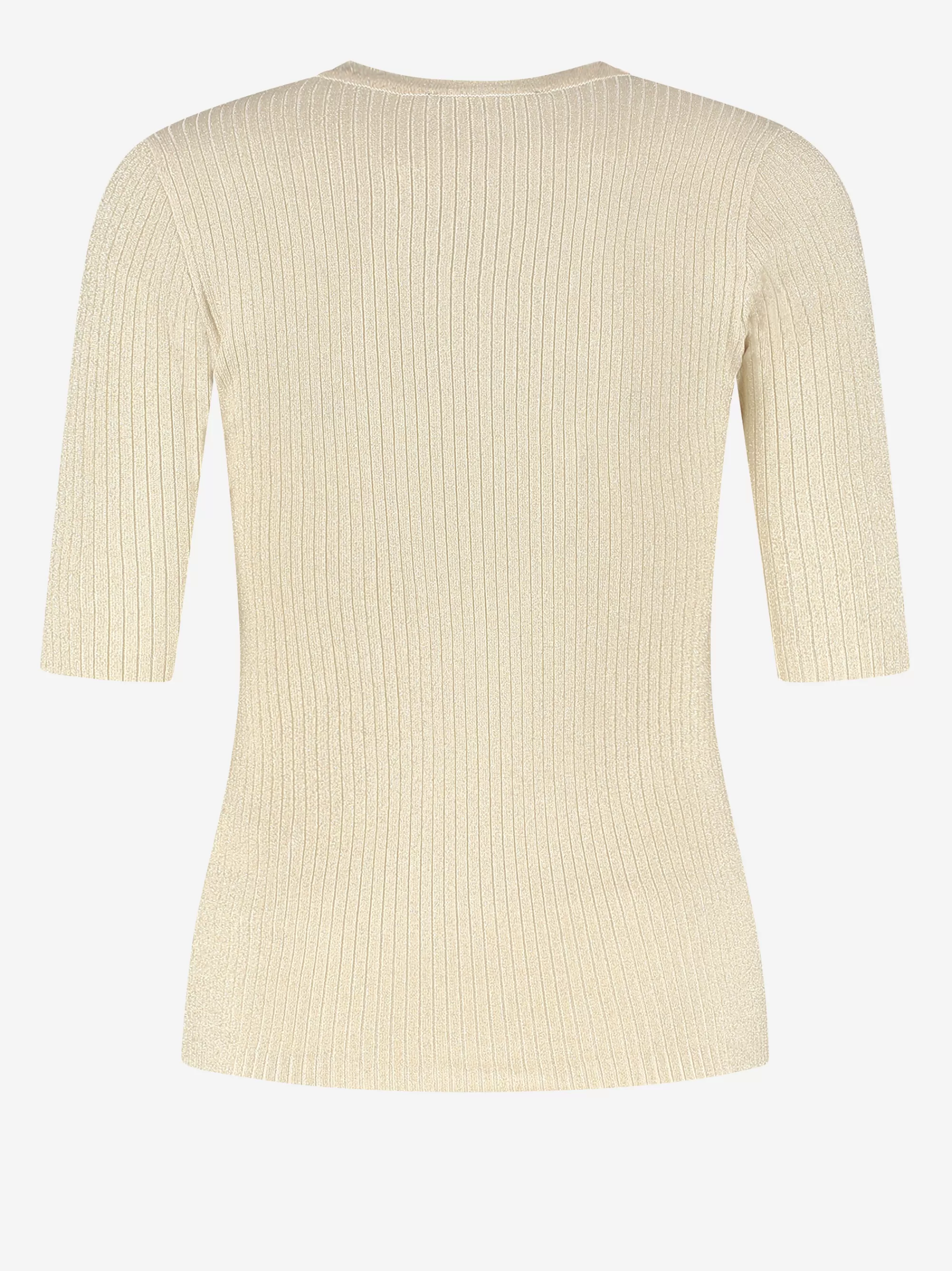 Women FIFTH HOUSE Tops-Ribbed top with half long sleeves