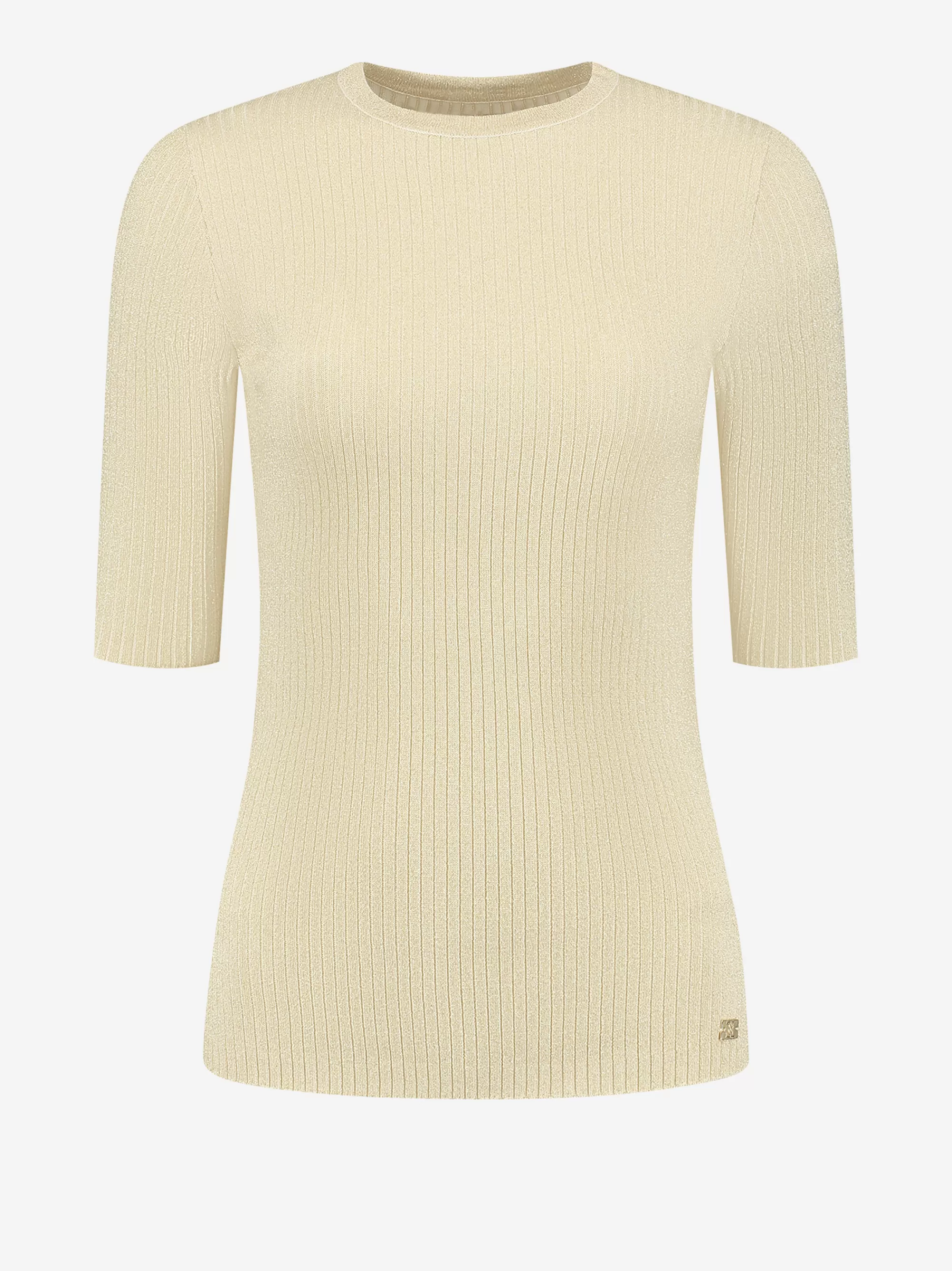 Women FIFTH HOUSE Tops-Ribbed top with half sleeves