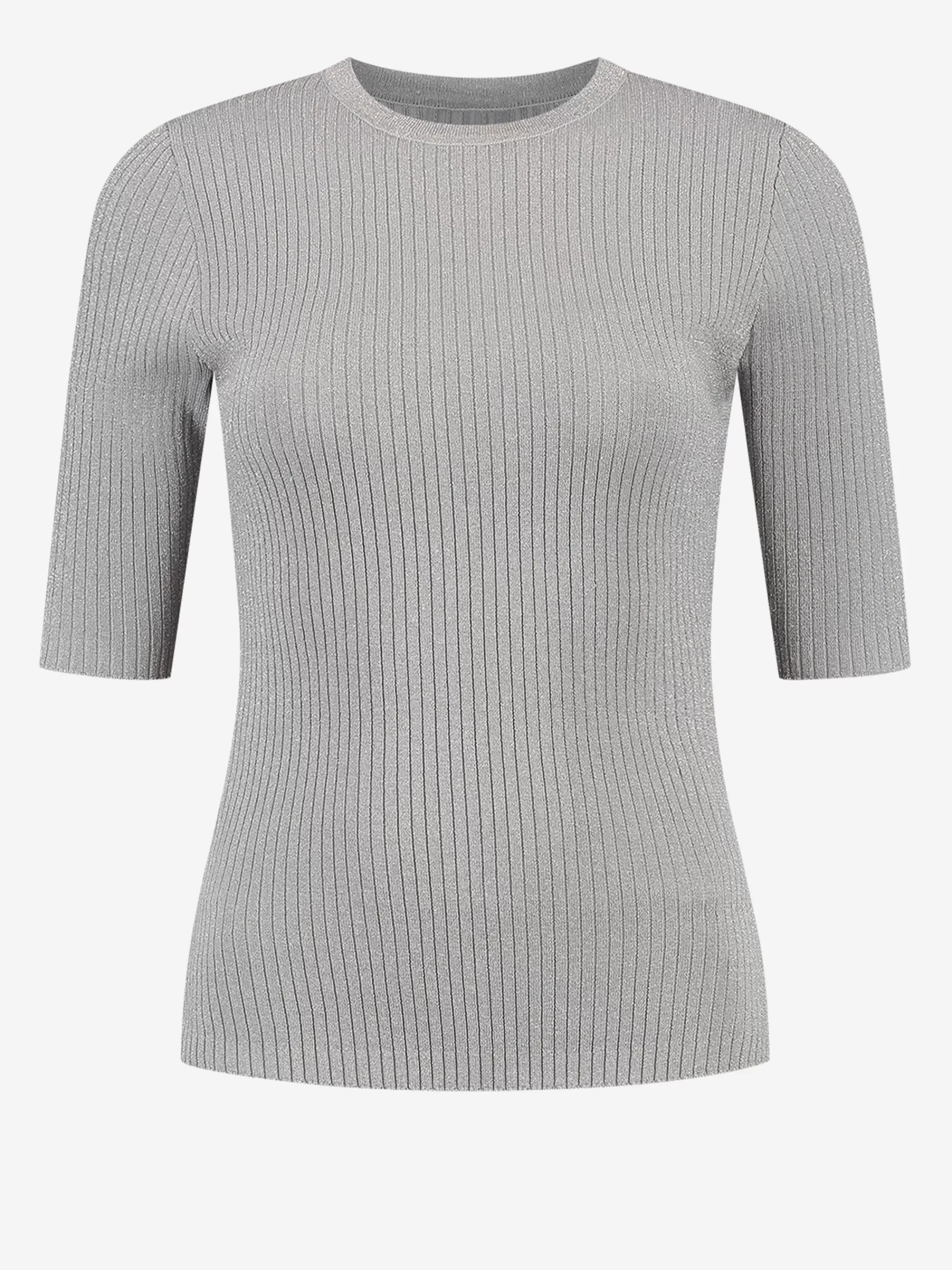 Women FIFTH HOUSE Tops-Ribbed top with half sleeves