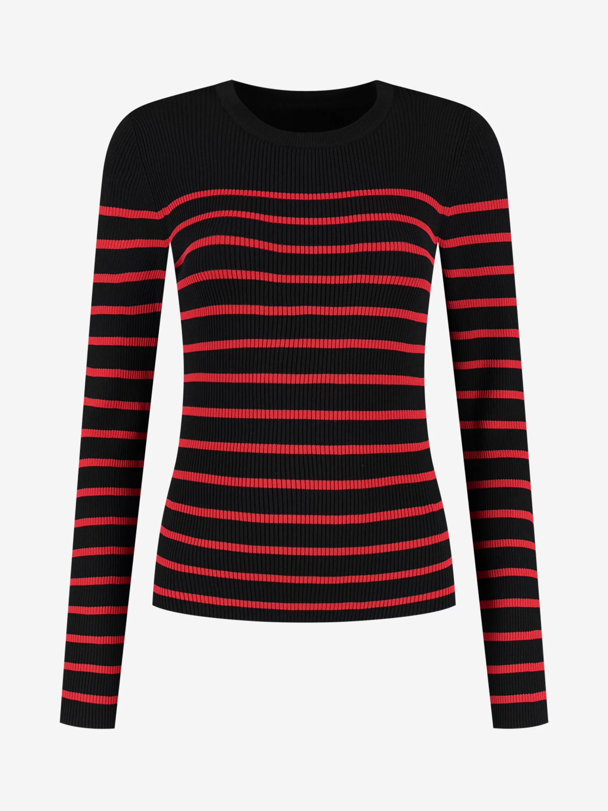 Women FIFTH HOUSE Tops-Ribbed top with stripes and buttons details